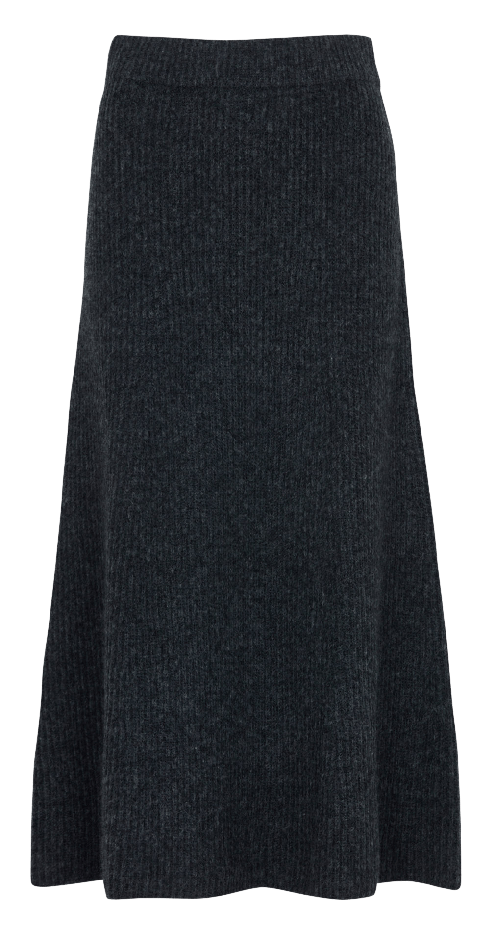 Jupe midi évasée en coton et laine DES PETITS HAUTS Gris