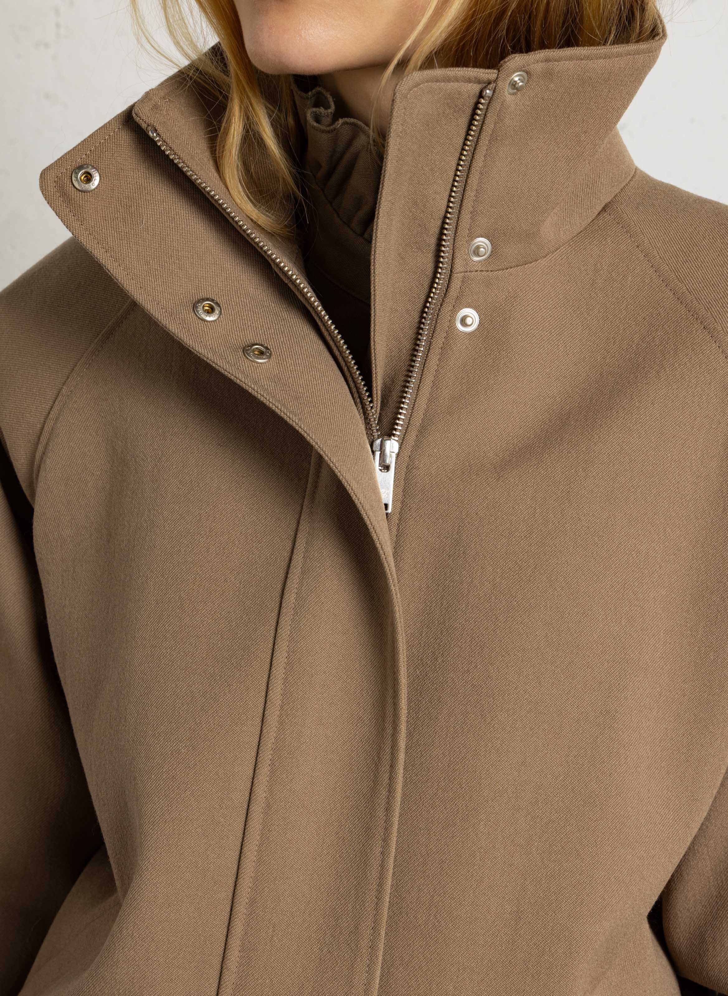 Veste oversize col montant en laine mélangée LAURENCE BRAS Beige