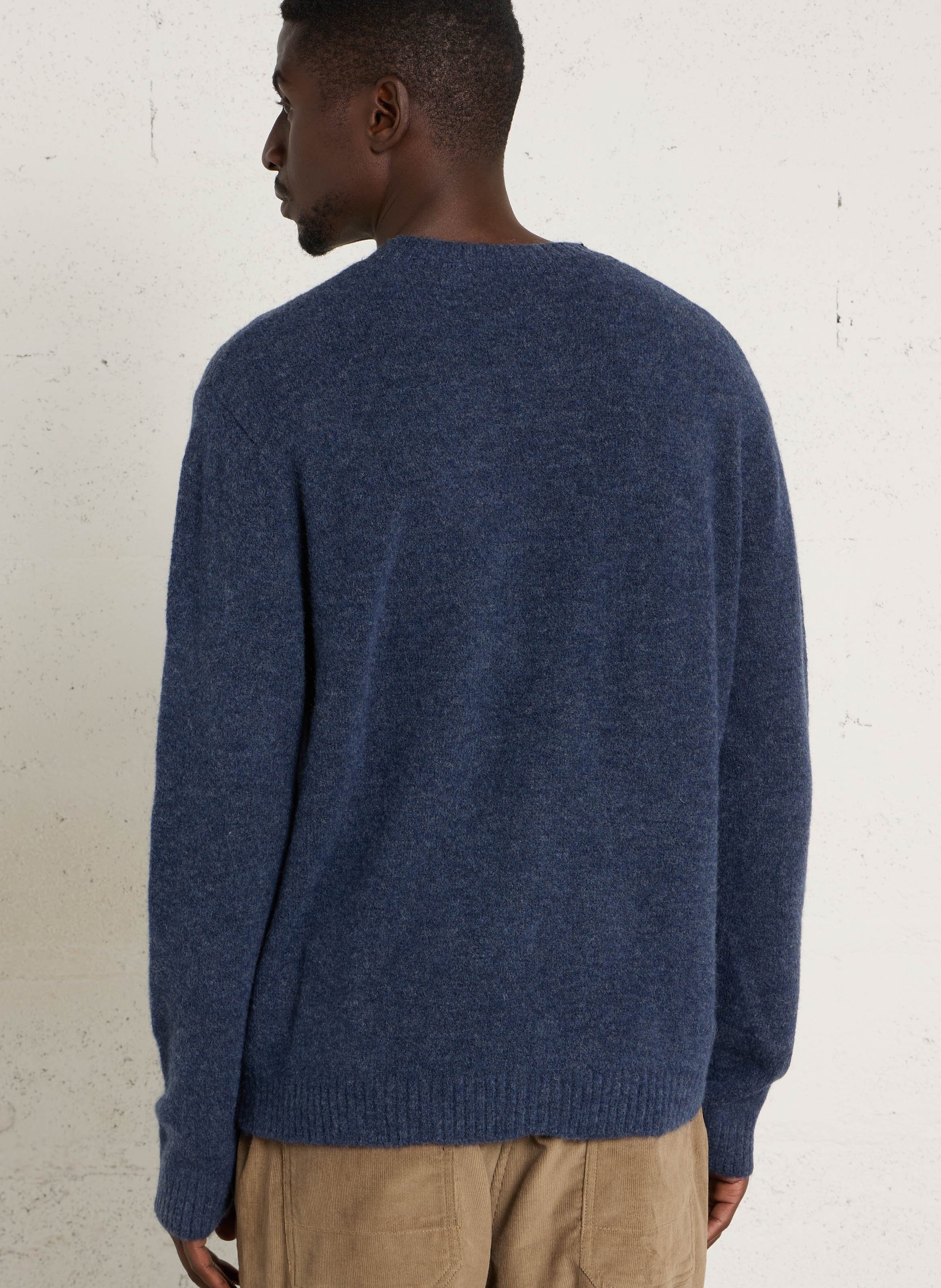 Pull droit col rond en maille mélangée PEPE JEANS Bleu