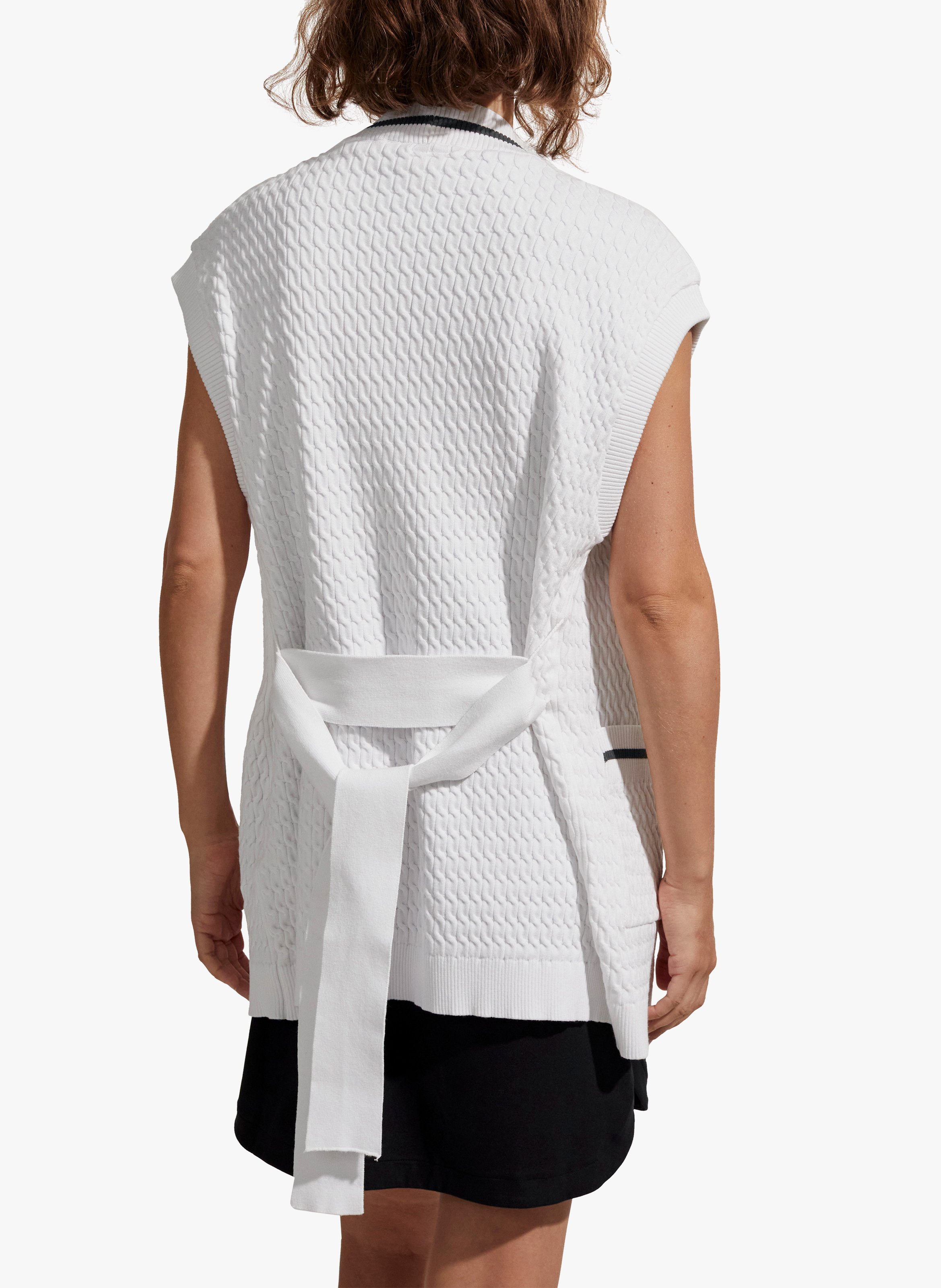 Cardigan mit V-Ausschnitt und Gürtel VARLEY Weiss