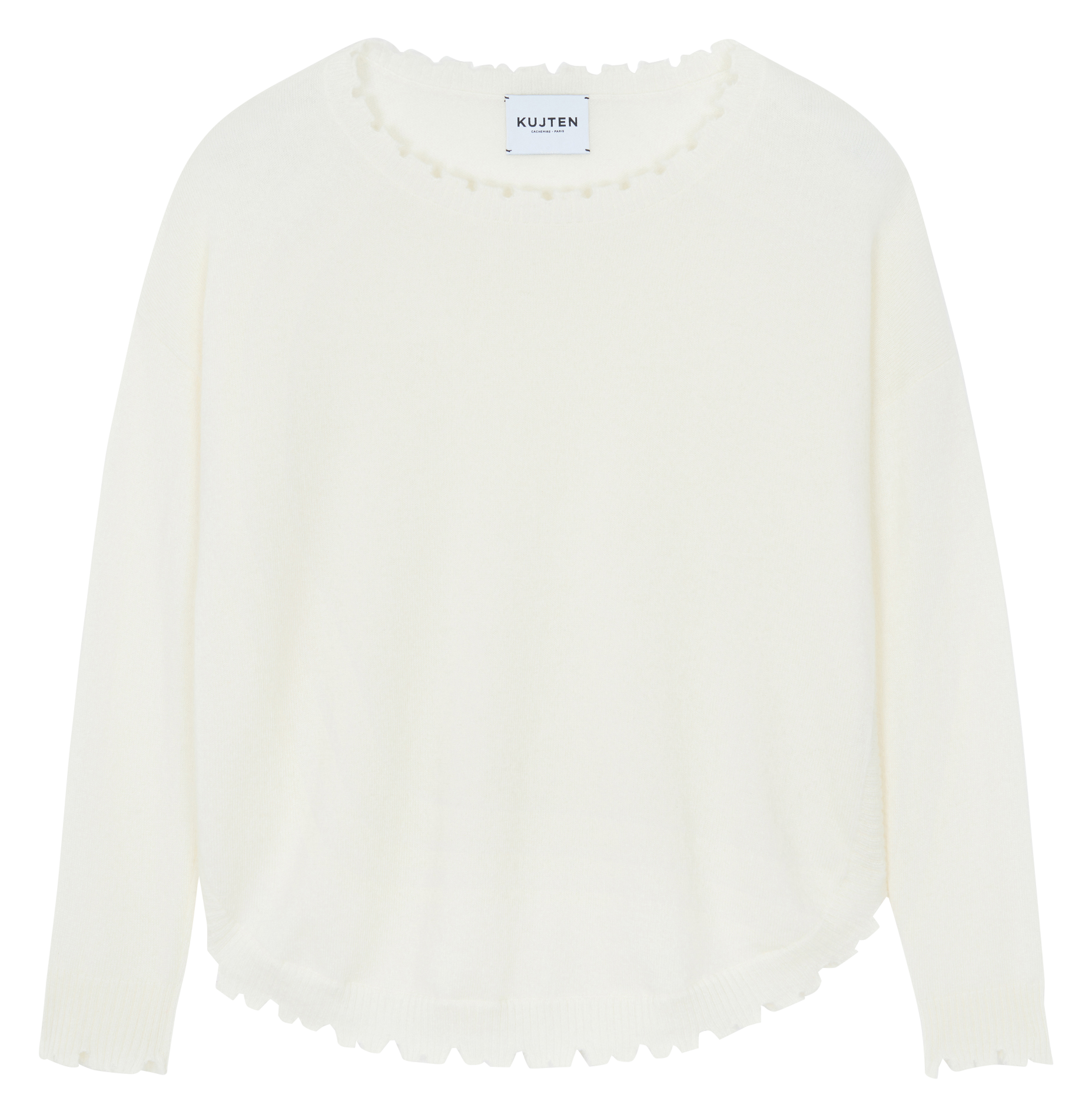 Pull oversize en cachemire maillé KUJTEN Blanc