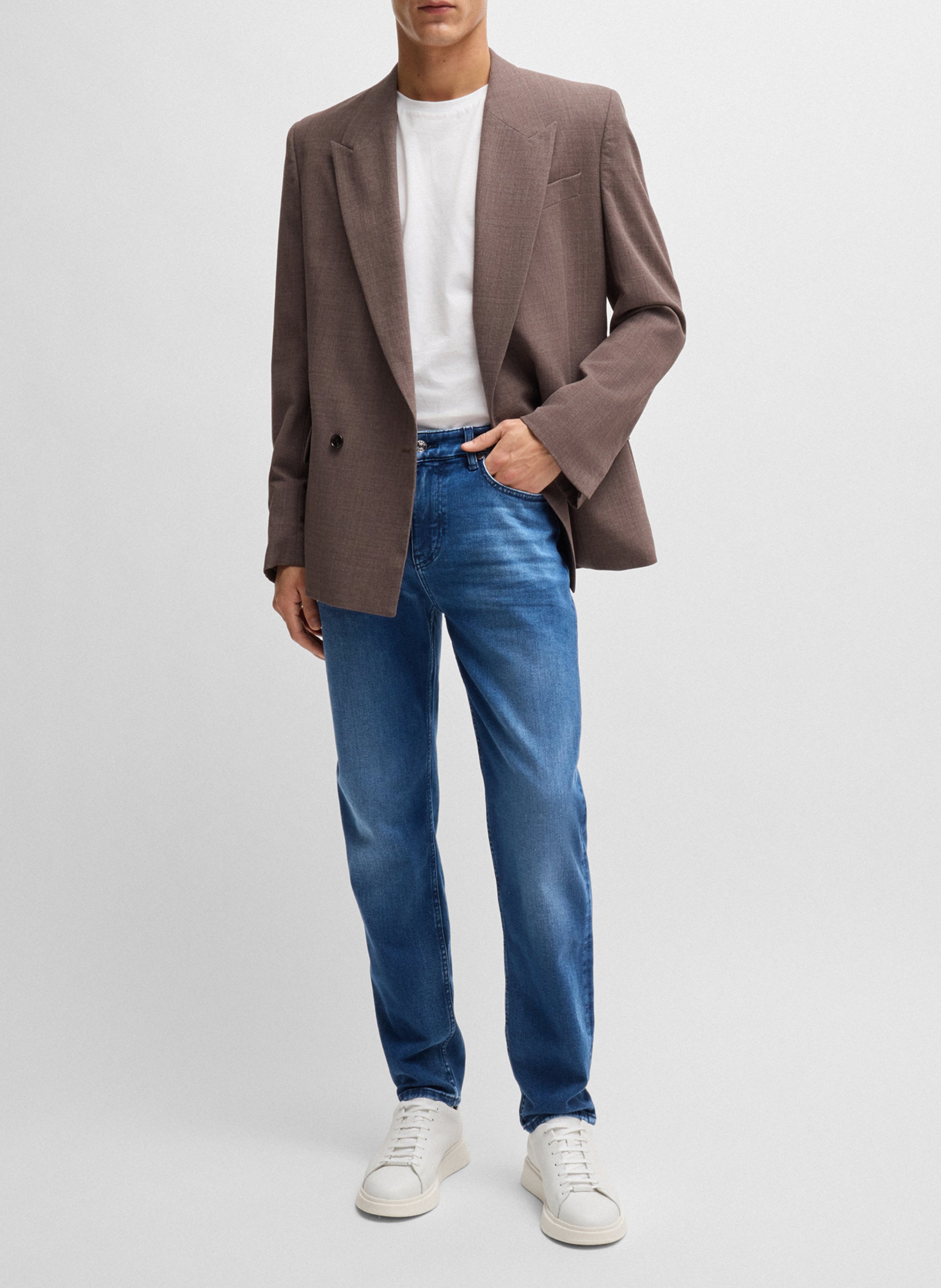 Regular-fit cotton-blend jeans BOSS Blue