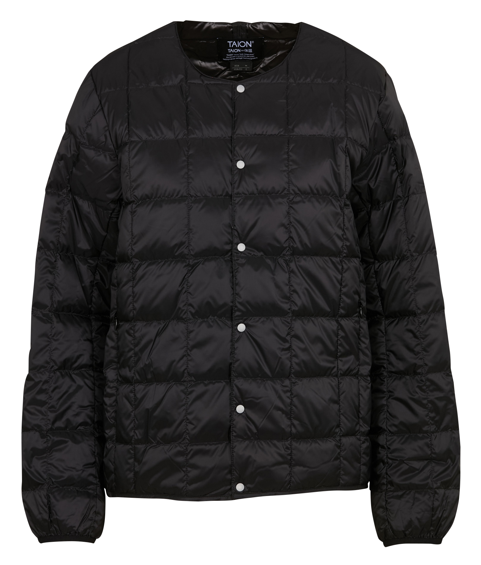 Veste col rond matelassée TAION Noir