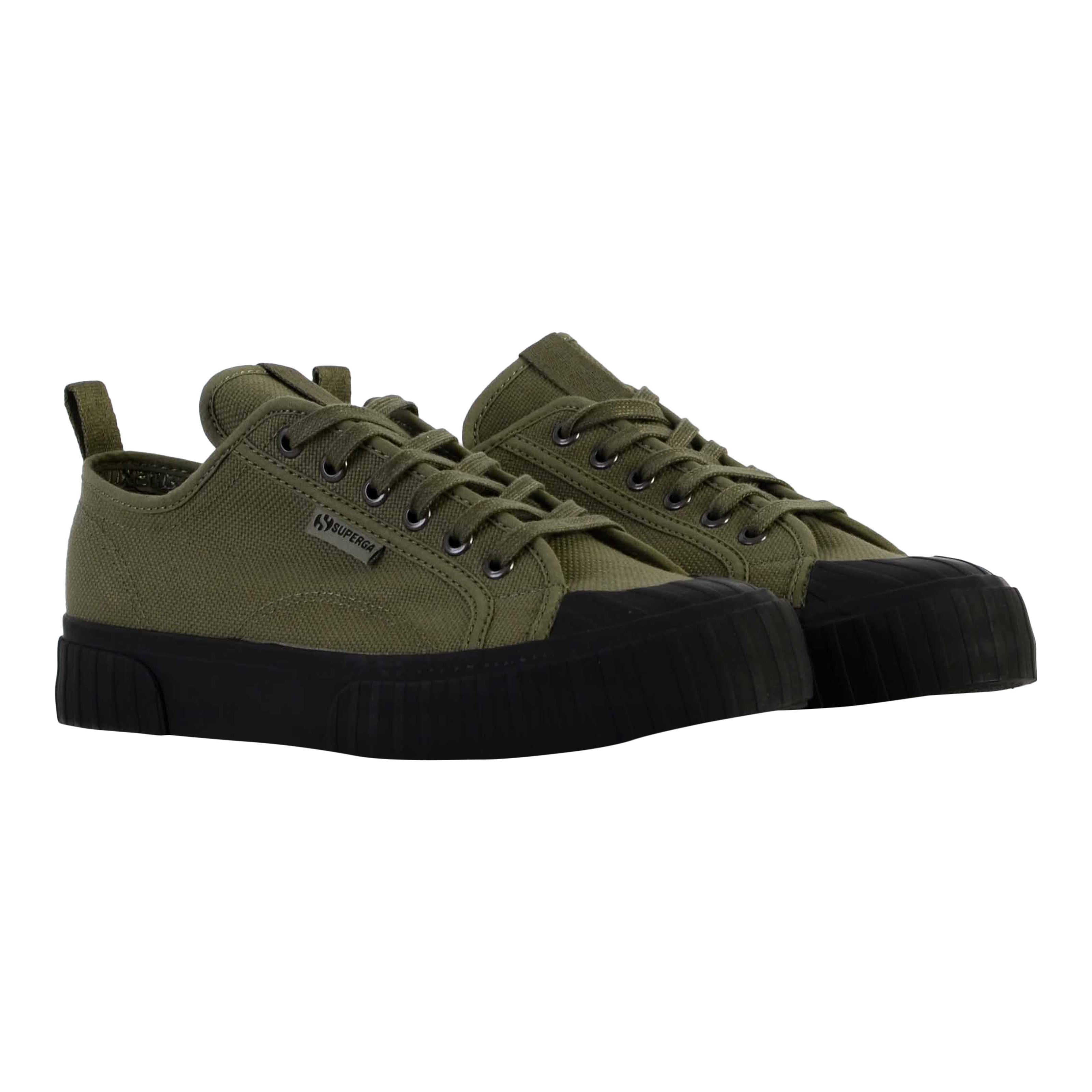 Superga Stripe Webbing Lace-Up Sneakers SUPERGA Green