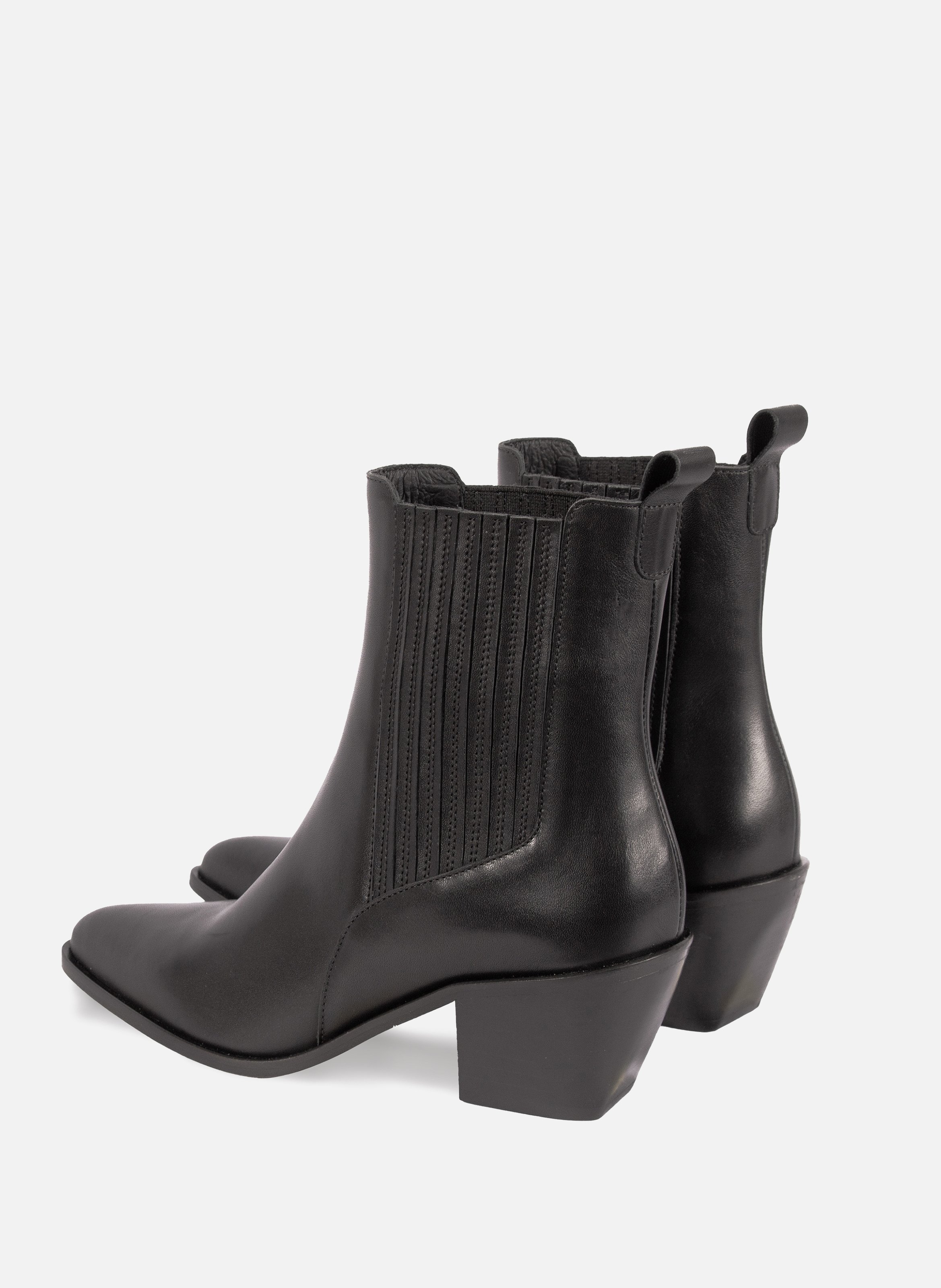 Leather Western ankle boots JULES & JENN Black