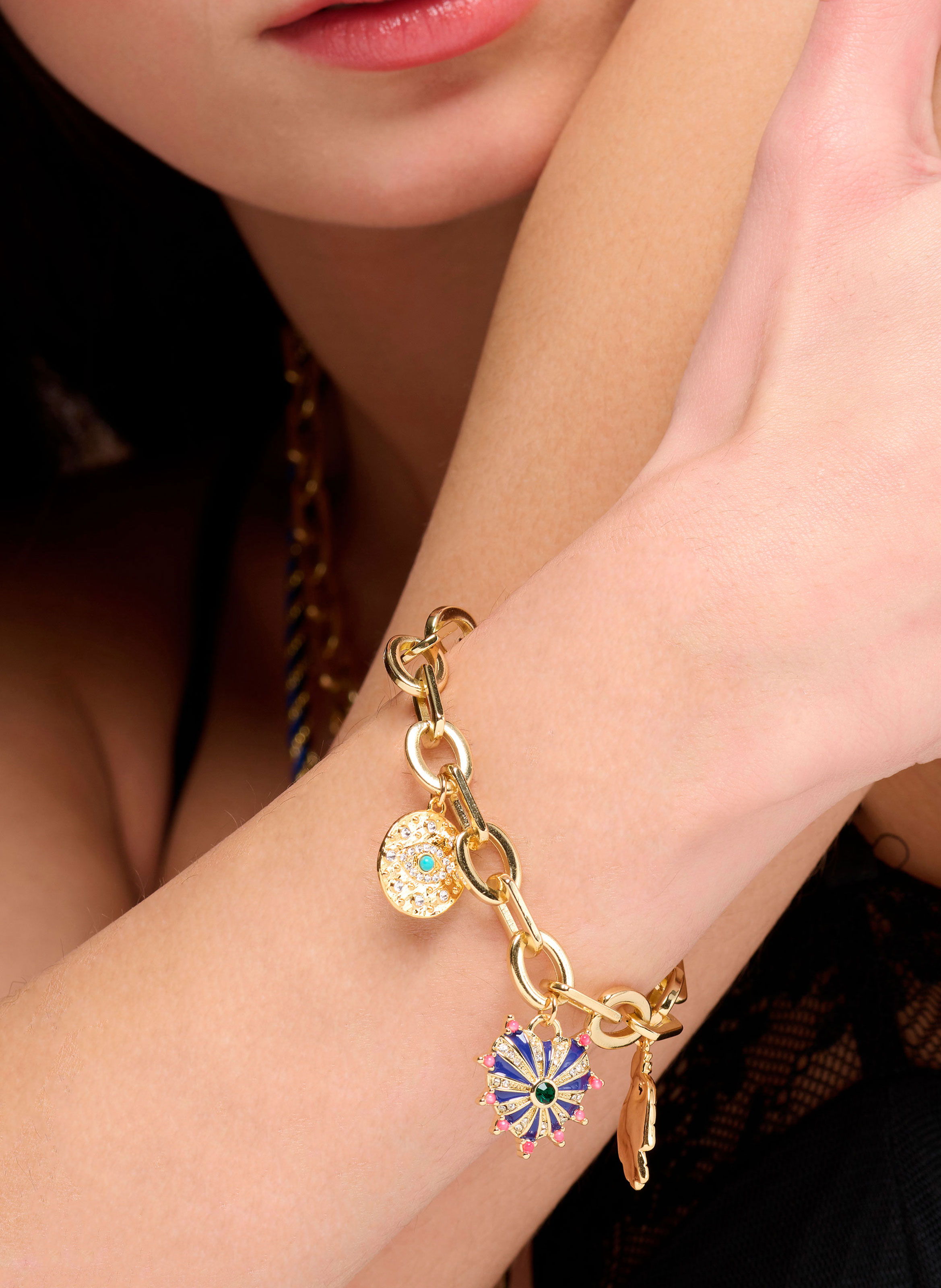 Chain bracelet with brass charms HIPANEMA Golden