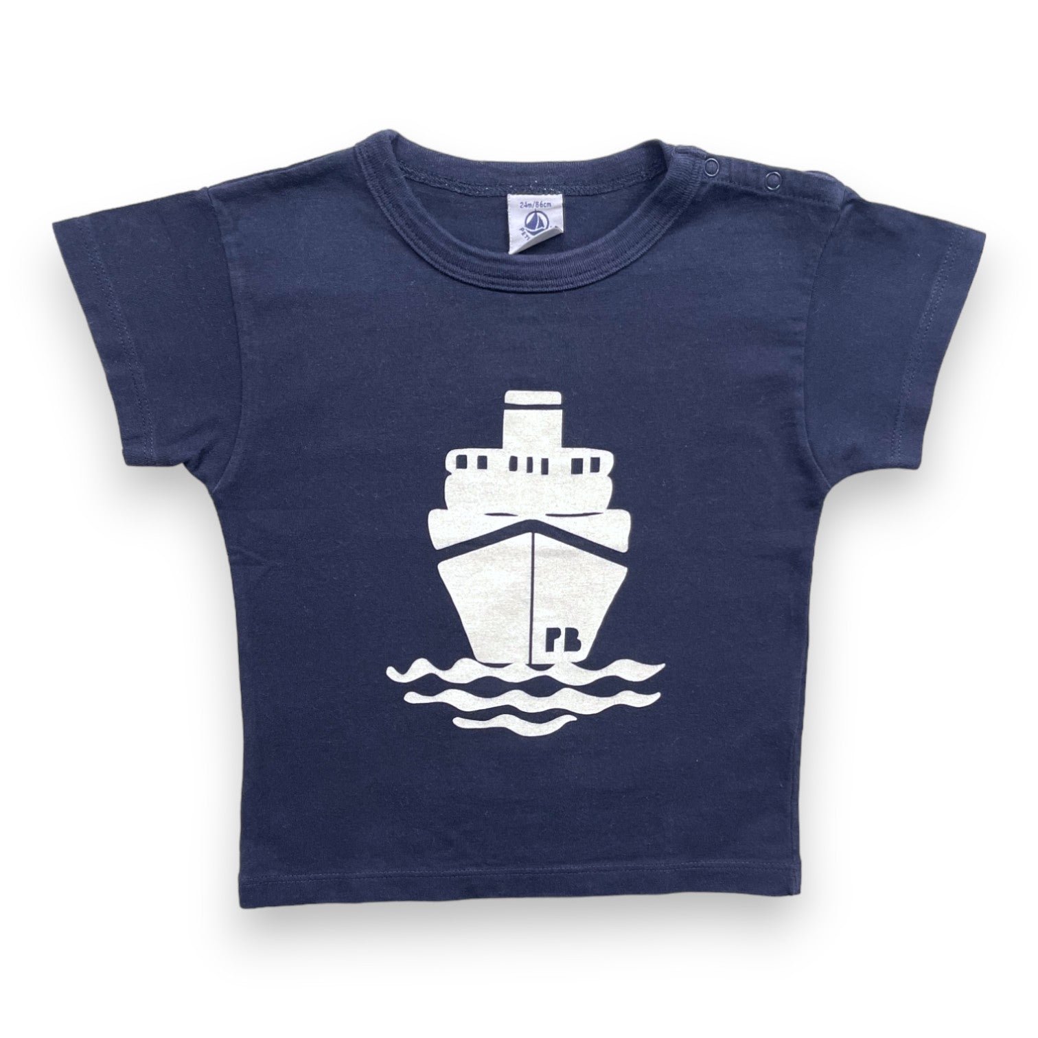 Blue baby t-shirt - 24 months PETIT BATEAU - Seconde Main Blue