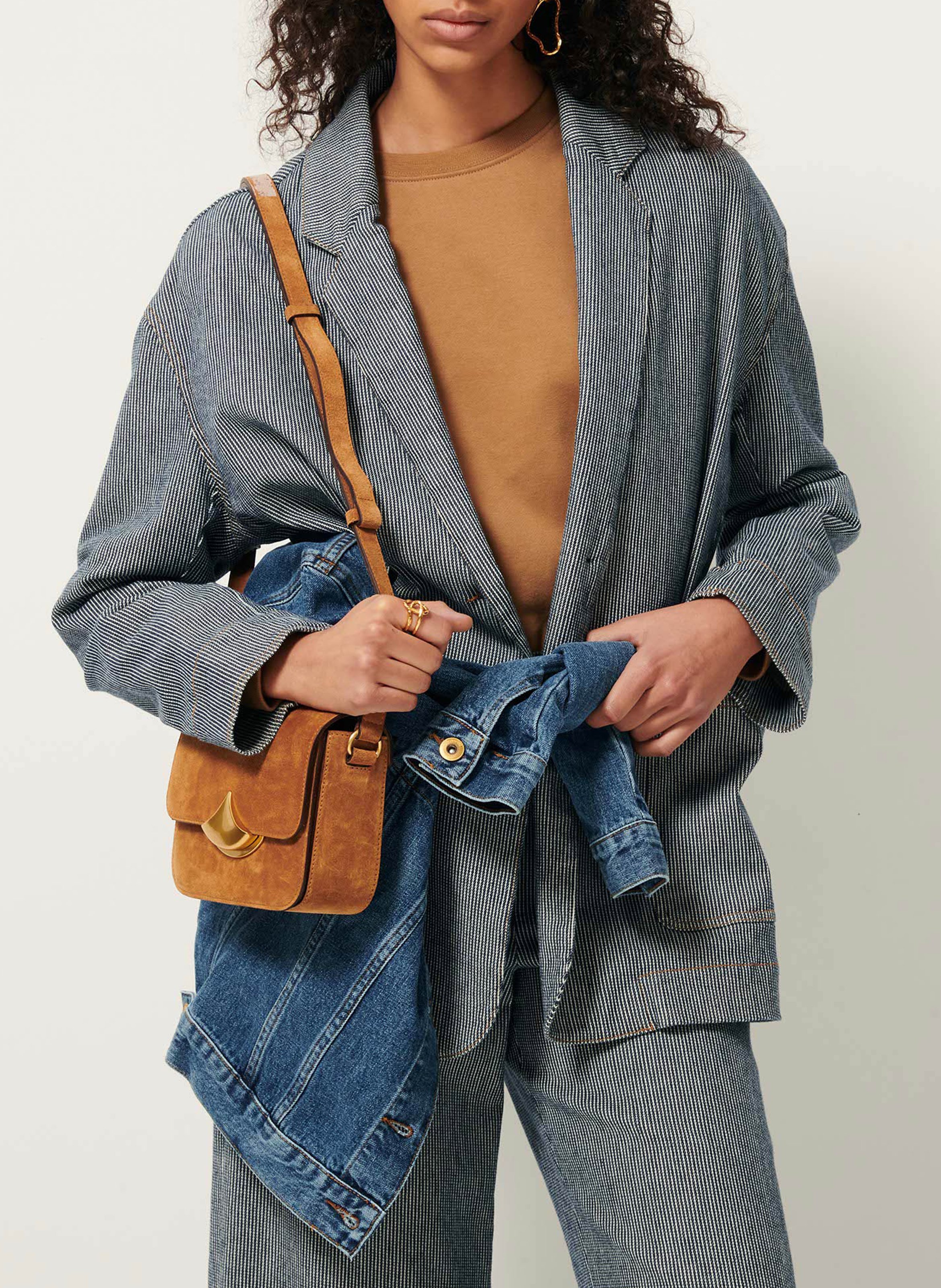 Sac bandoulière en cuir SESSUN Beige