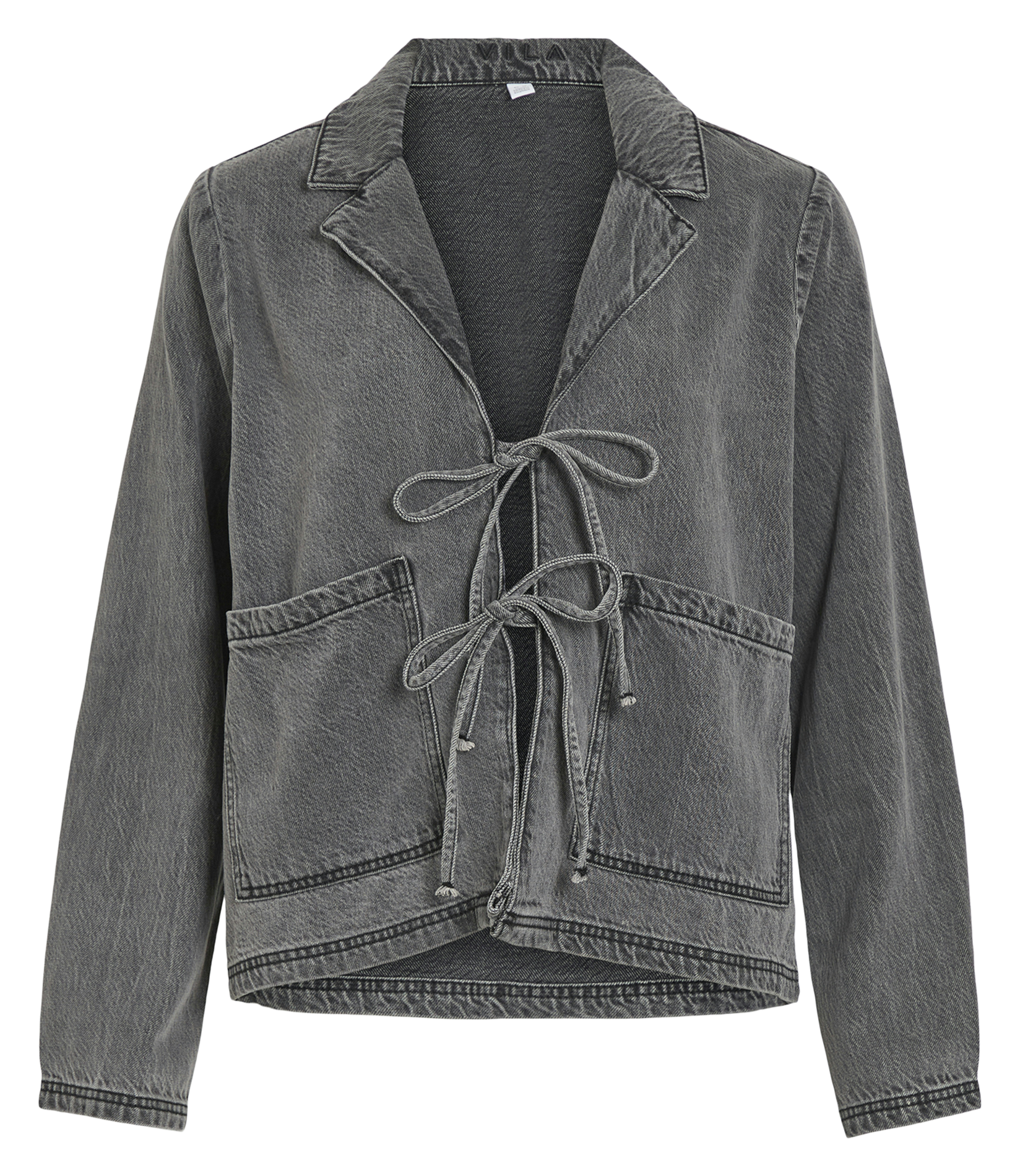 Veste col tailleur en jean VILA Gris