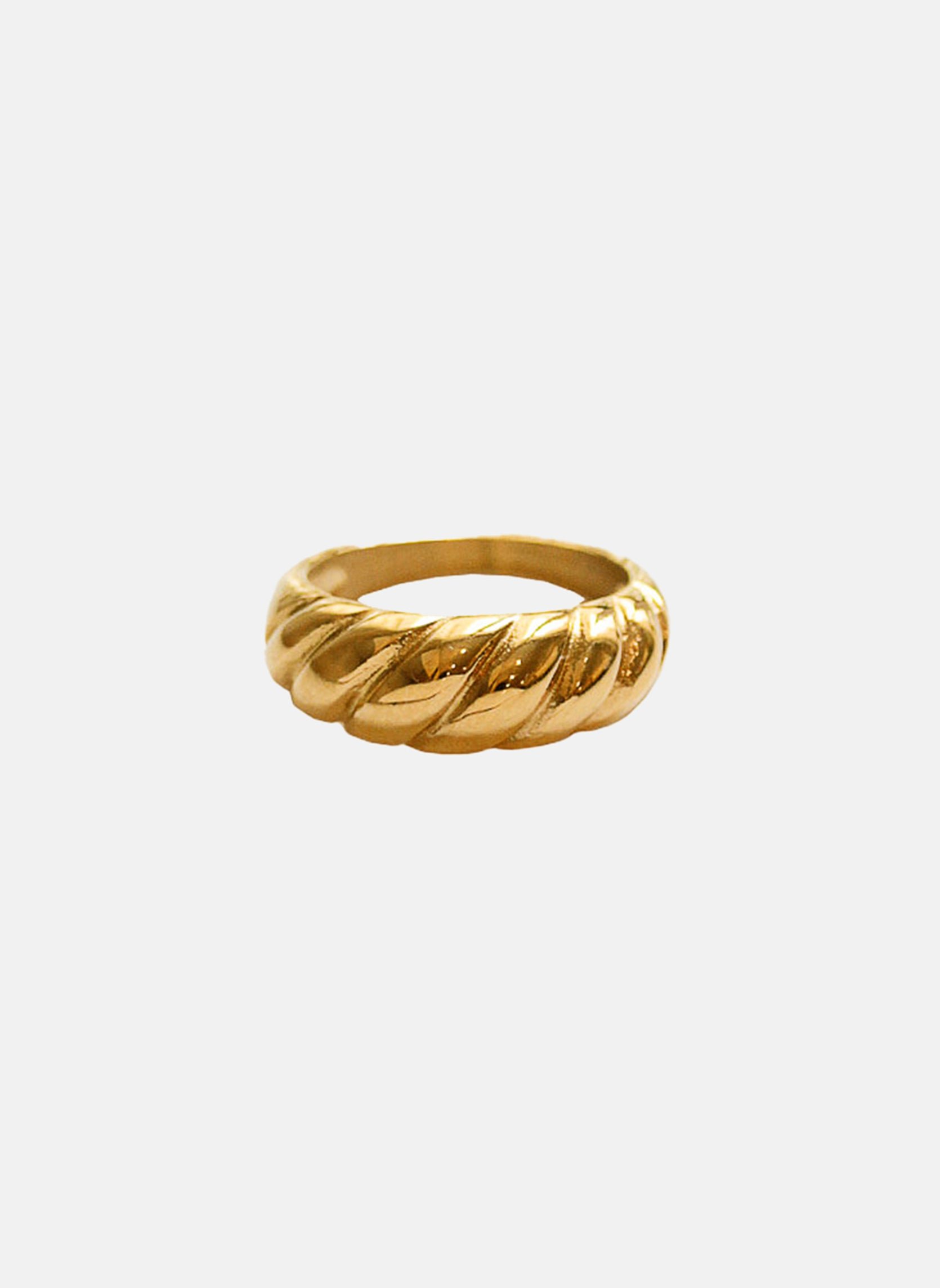 Wide Aquarius ring AEC Paris Golden
