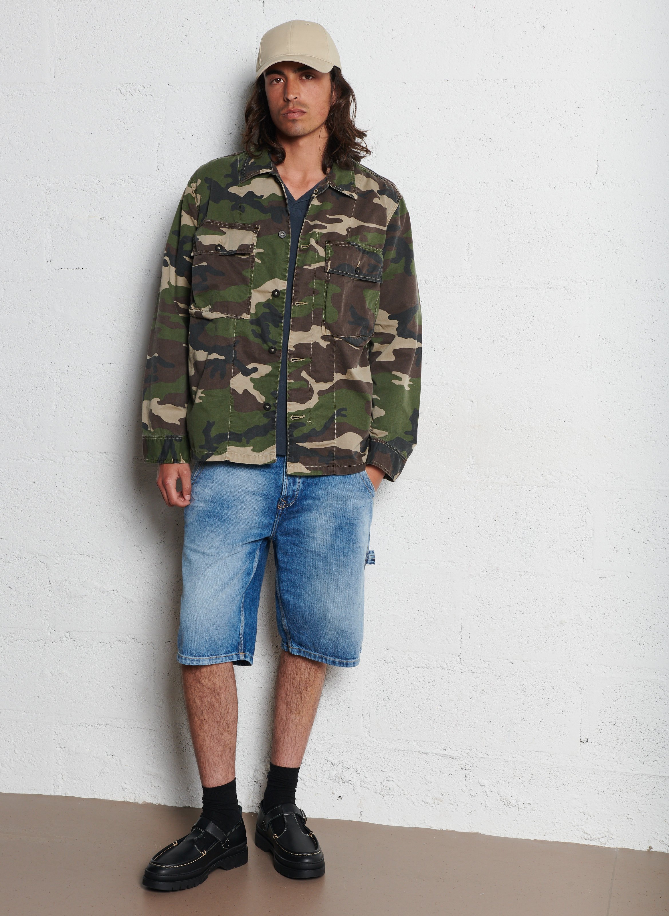 Military buttoned straight jacket HARTFORD Khaki