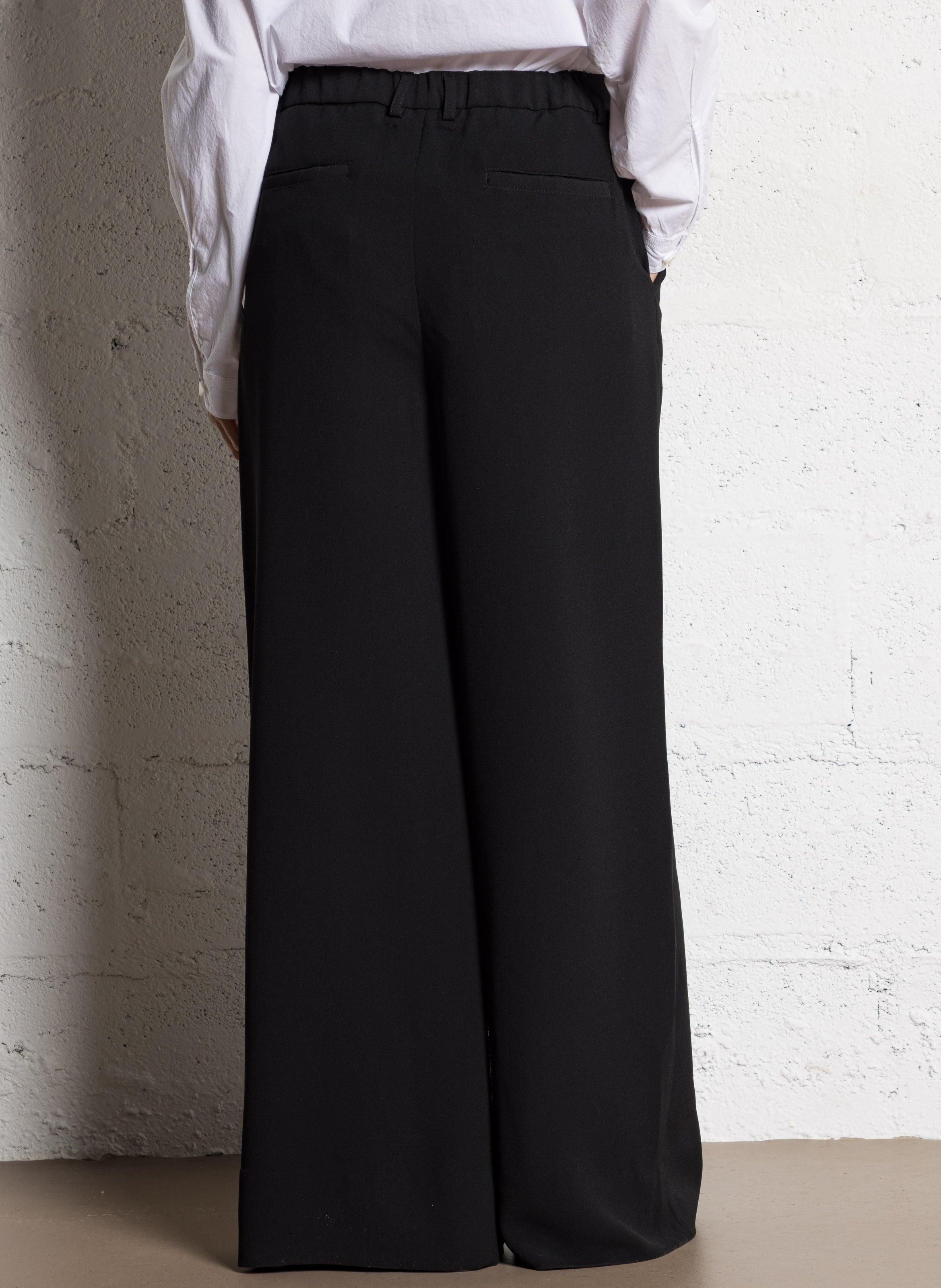 Wide pants in mixed recycled fibers RUE DE TOKYO Black
