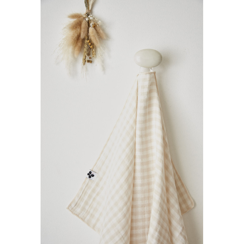 Set of 2 cotton muslin hand towels L'EFFET PAPILLON Multicolored