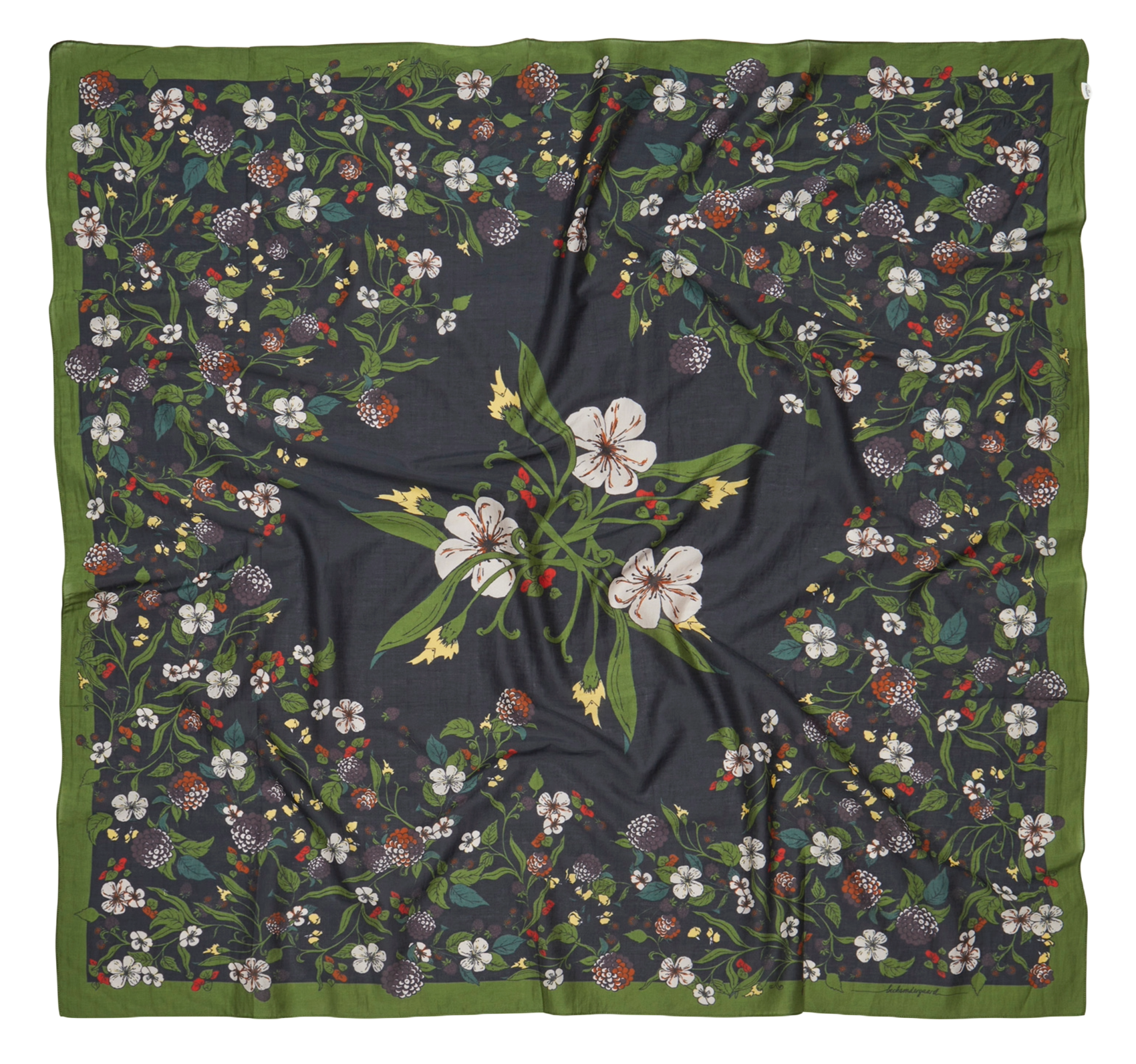 Foulard en coton mélangé imprimé BECKSONDERGAARD Noir