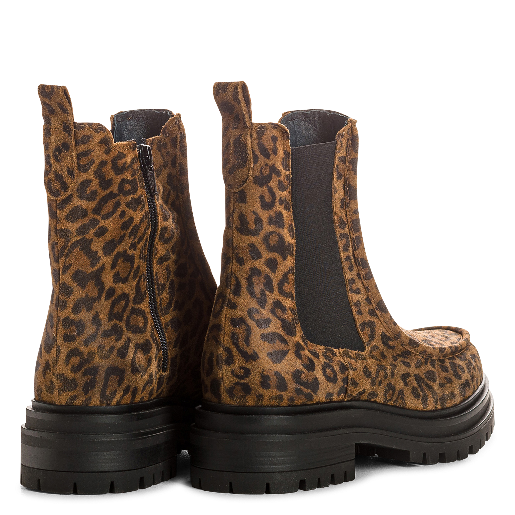 Enkellaarzen van bedrukt suèdeleer REQINS Bruin