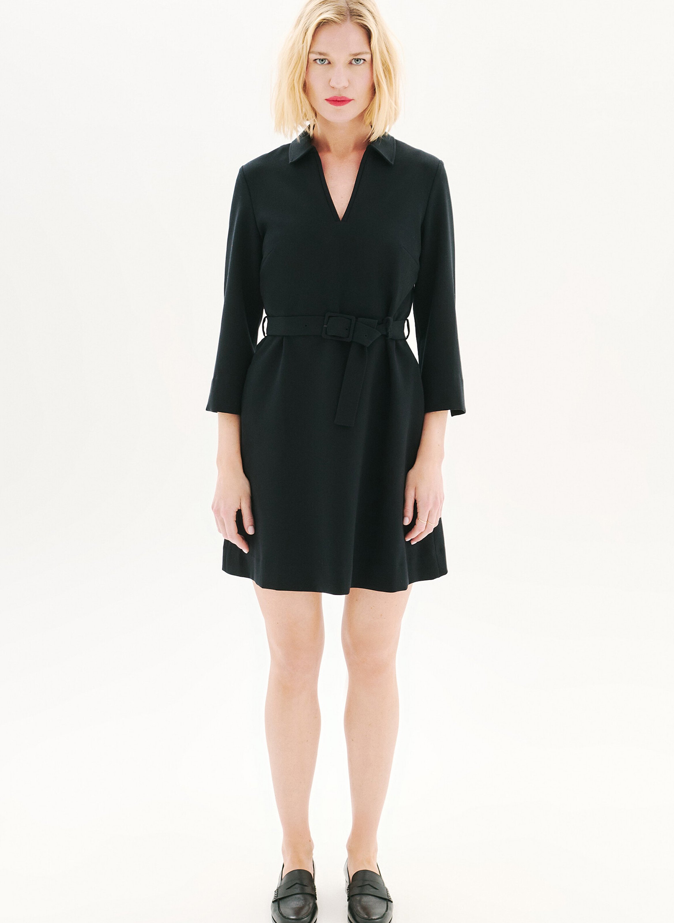 Short dress with polo collar CAROLL Black