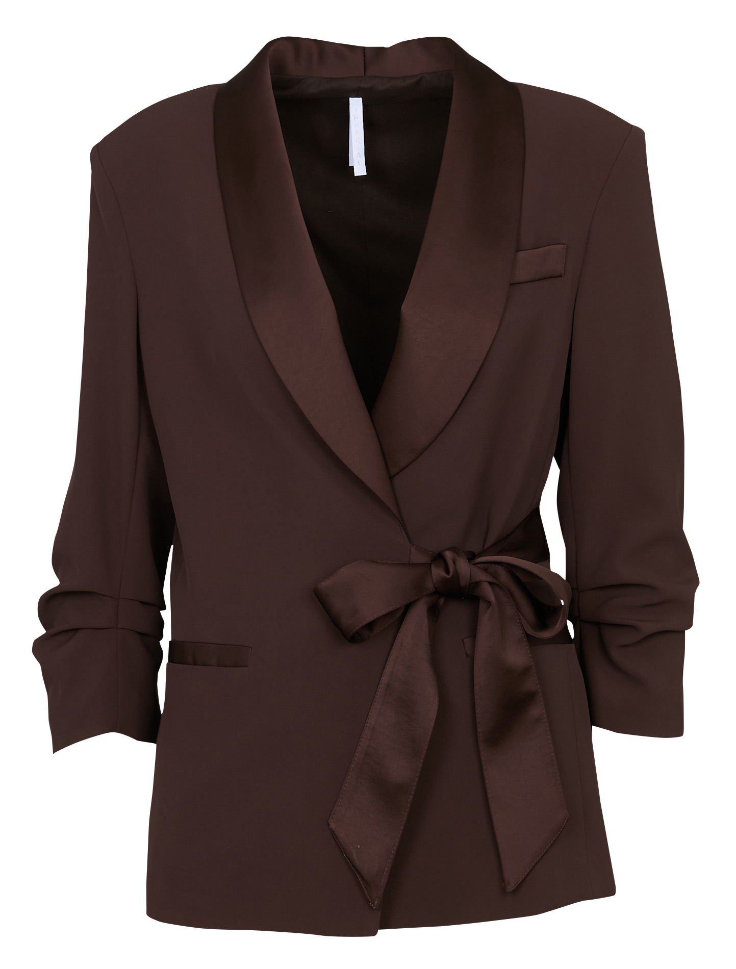 Cotton-blend cardigan with tailored collar IMPERIAL Brown
