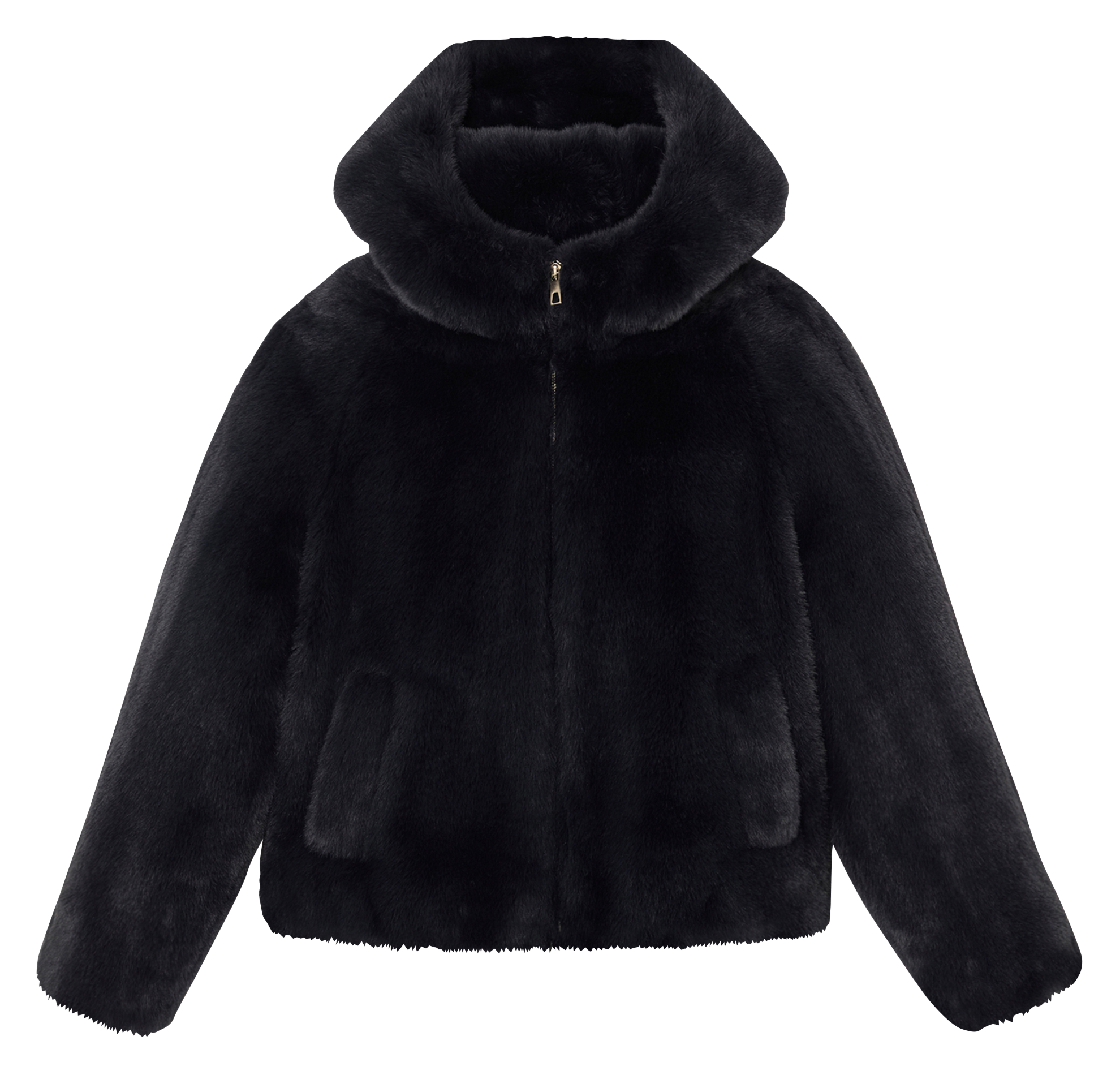 High neck coat with faux fur effect ZAPA Blue