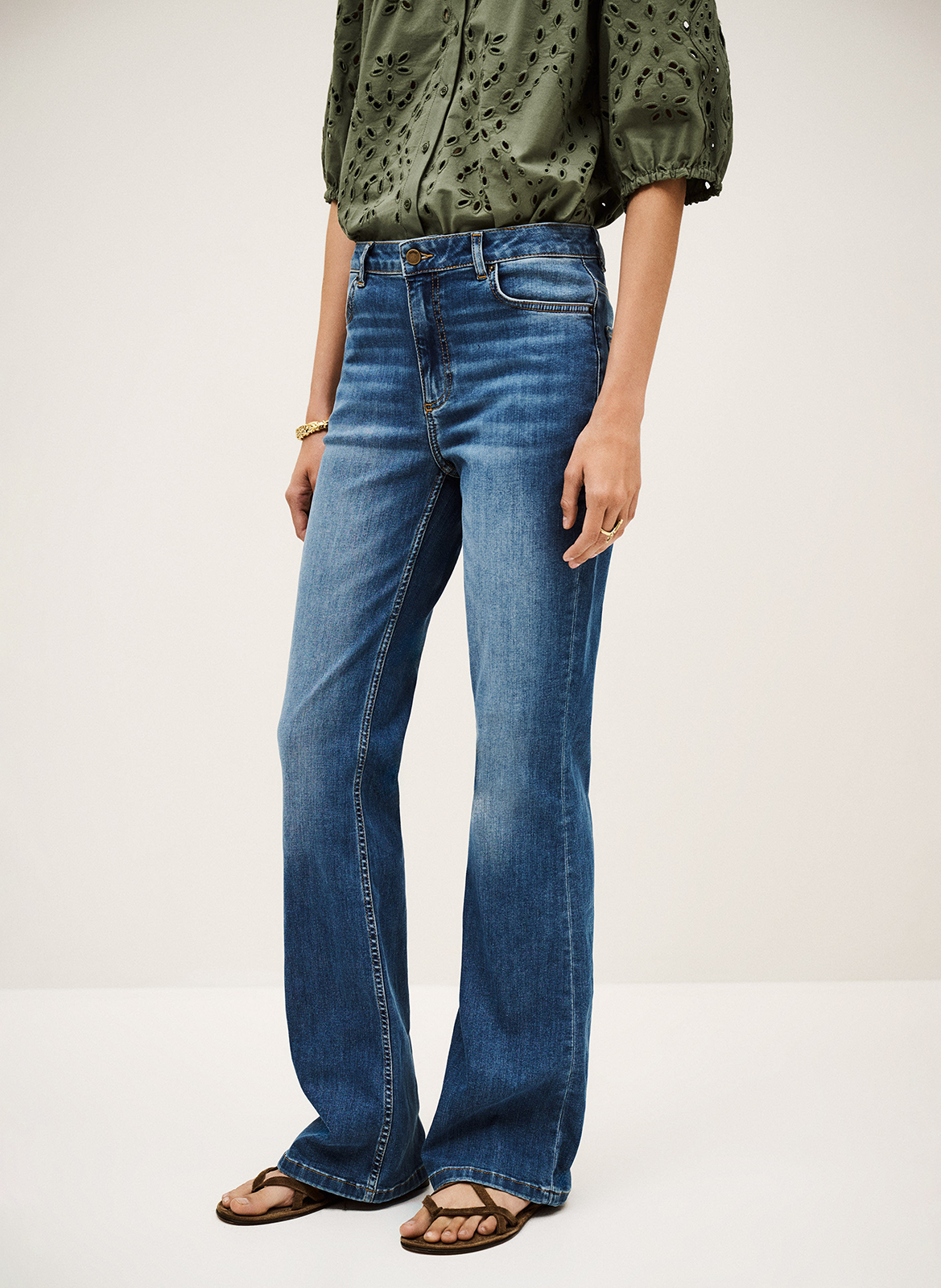 Flared jeans - katoenblend BA&SH Blauw