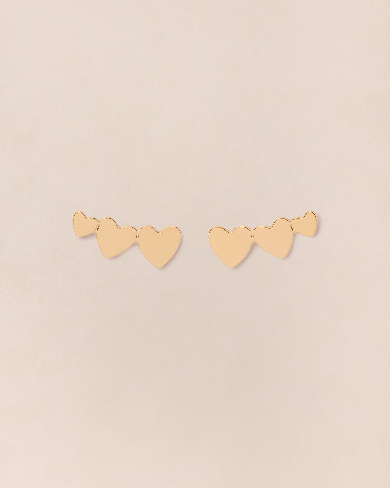 The 3 hearts earrings EMOI EMOI Golden