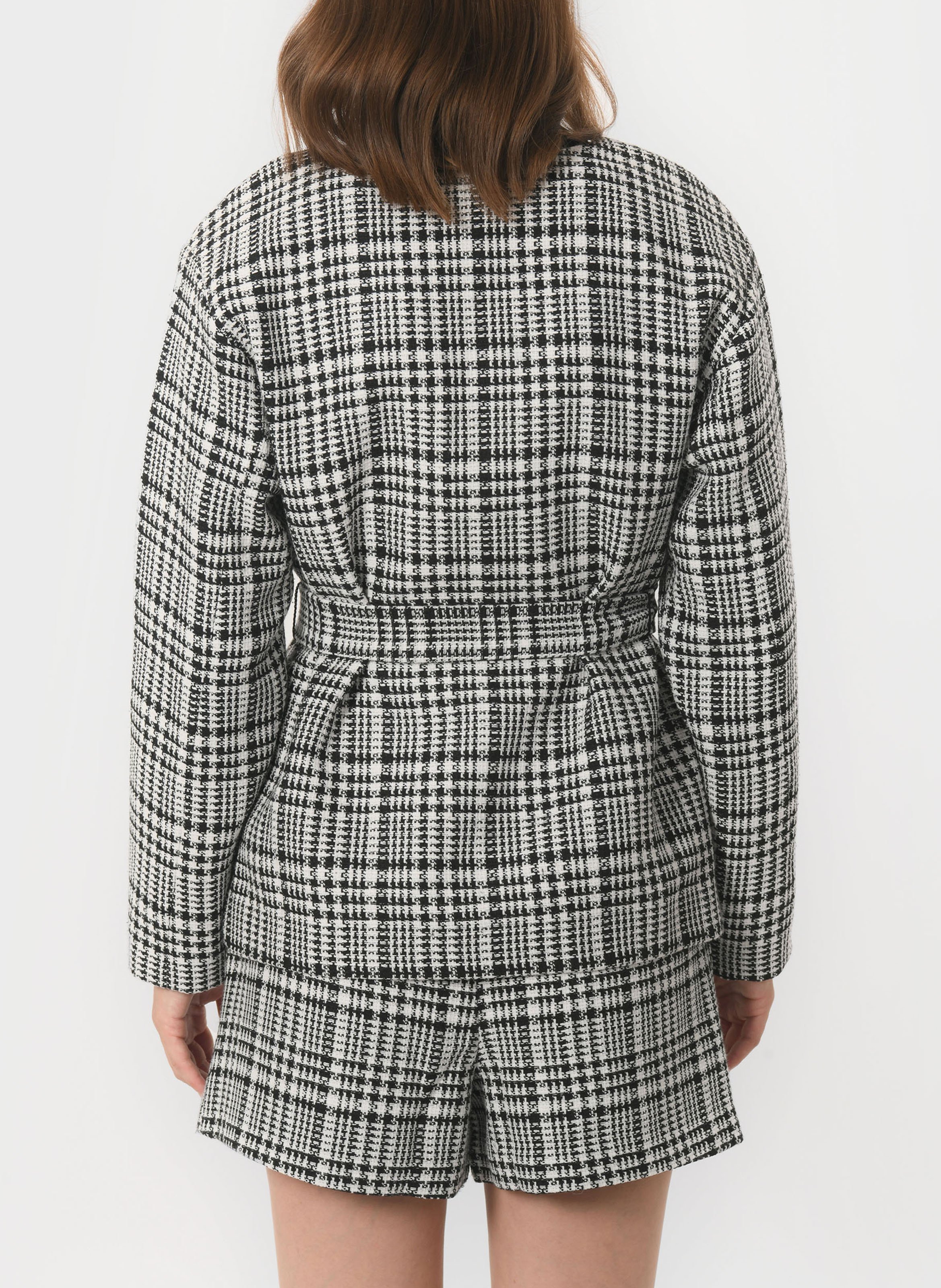 Manteau droit col rond imprimé KOOKAI Noir