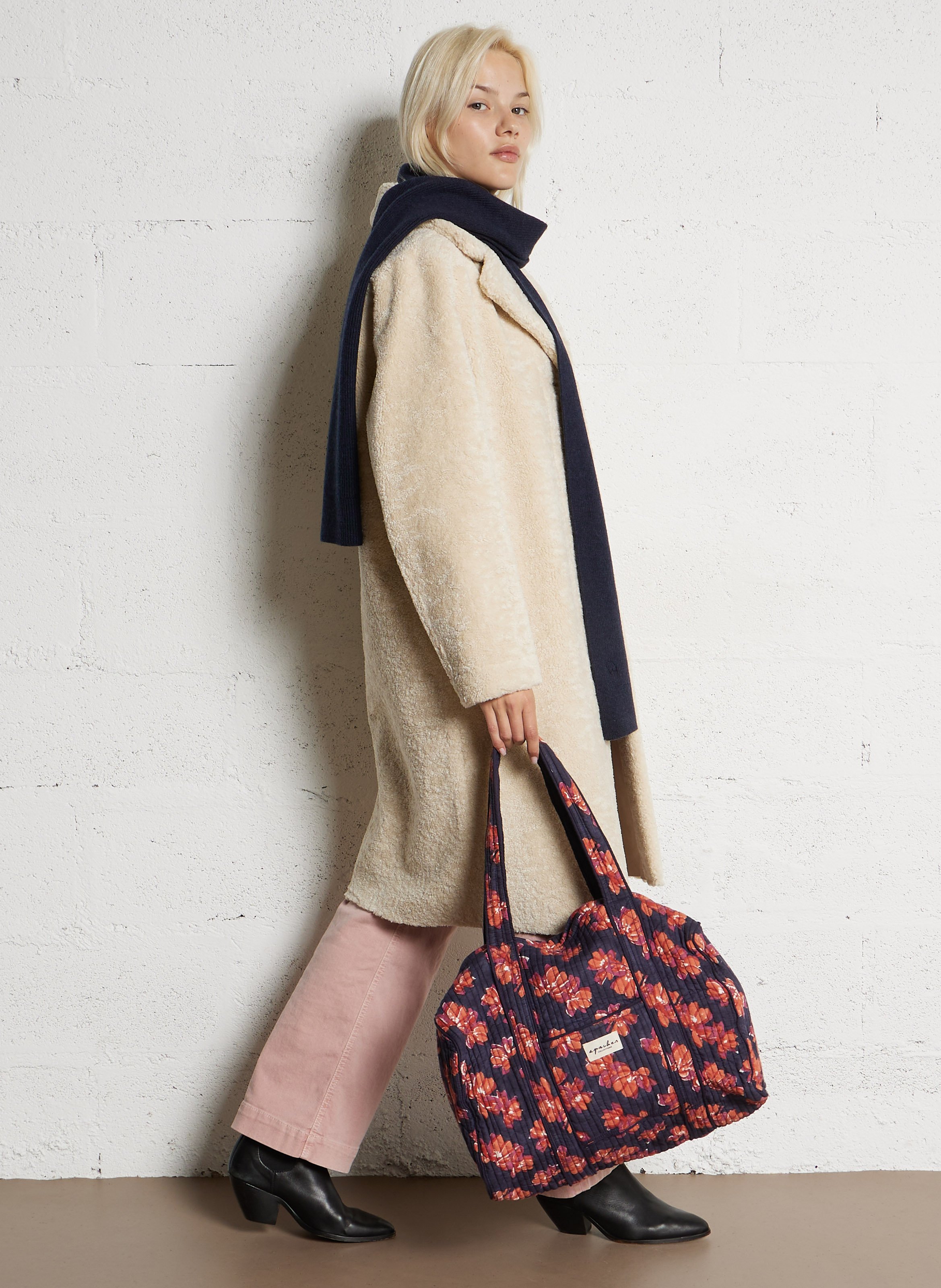 Printed cotton weekend bag APACHES COLLECTIONS Blue