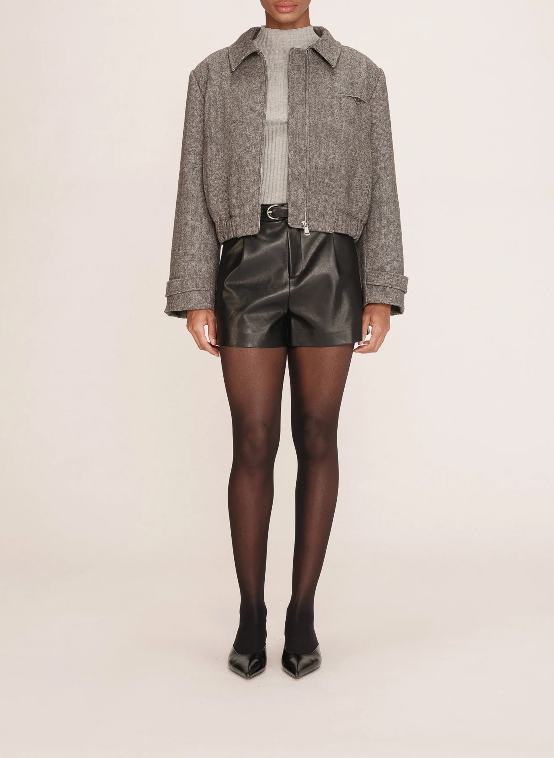 Short droit effet cuir GRACE ET MILA Noir