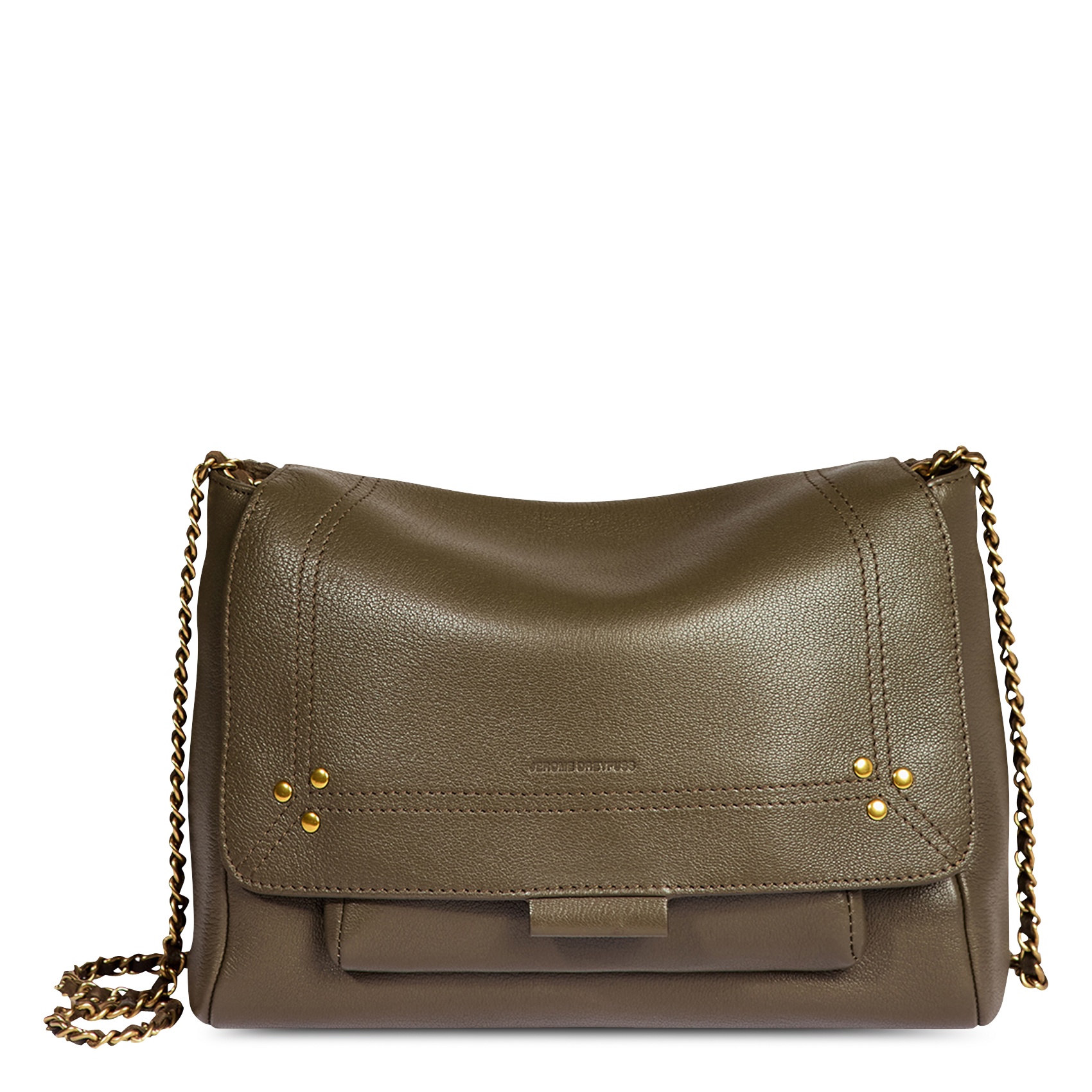 Leather messenger bag JEROME DREYFUSS Khaki