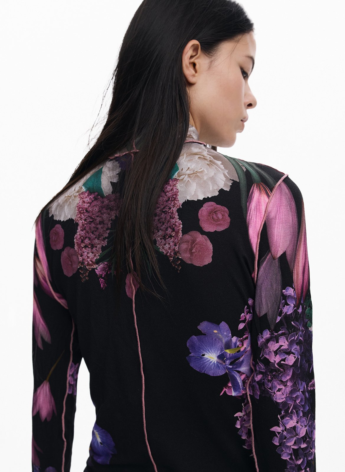 Top dritto a collo alto con stampa DESIGUAL Nero