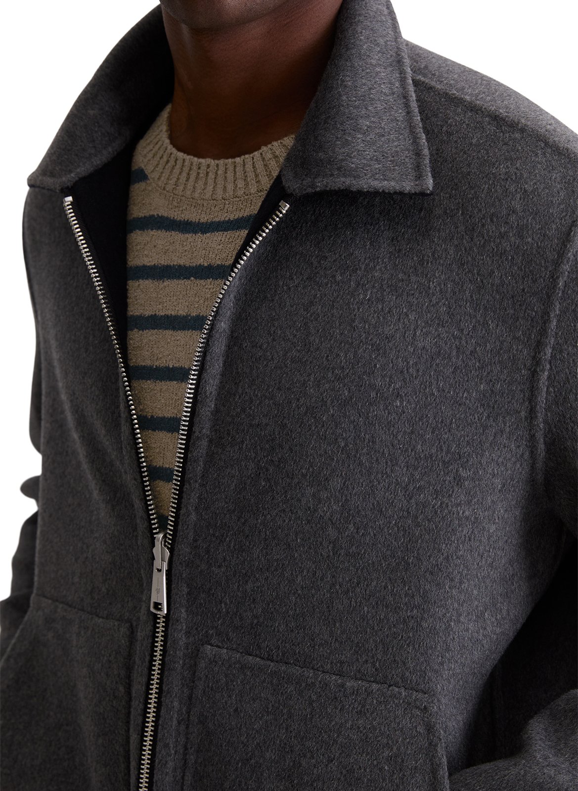 Classic-collar wool-blend jacket MARC O'POLO Blue