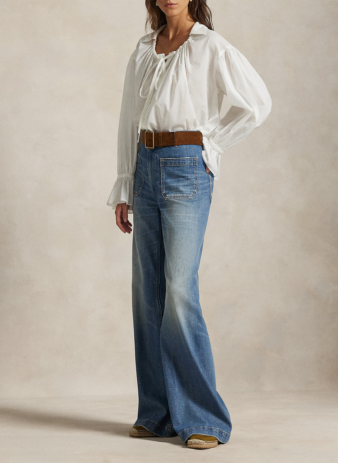 Flared jeans met hoge taille | katoenblend POLO RALPH LAUREN Blauw