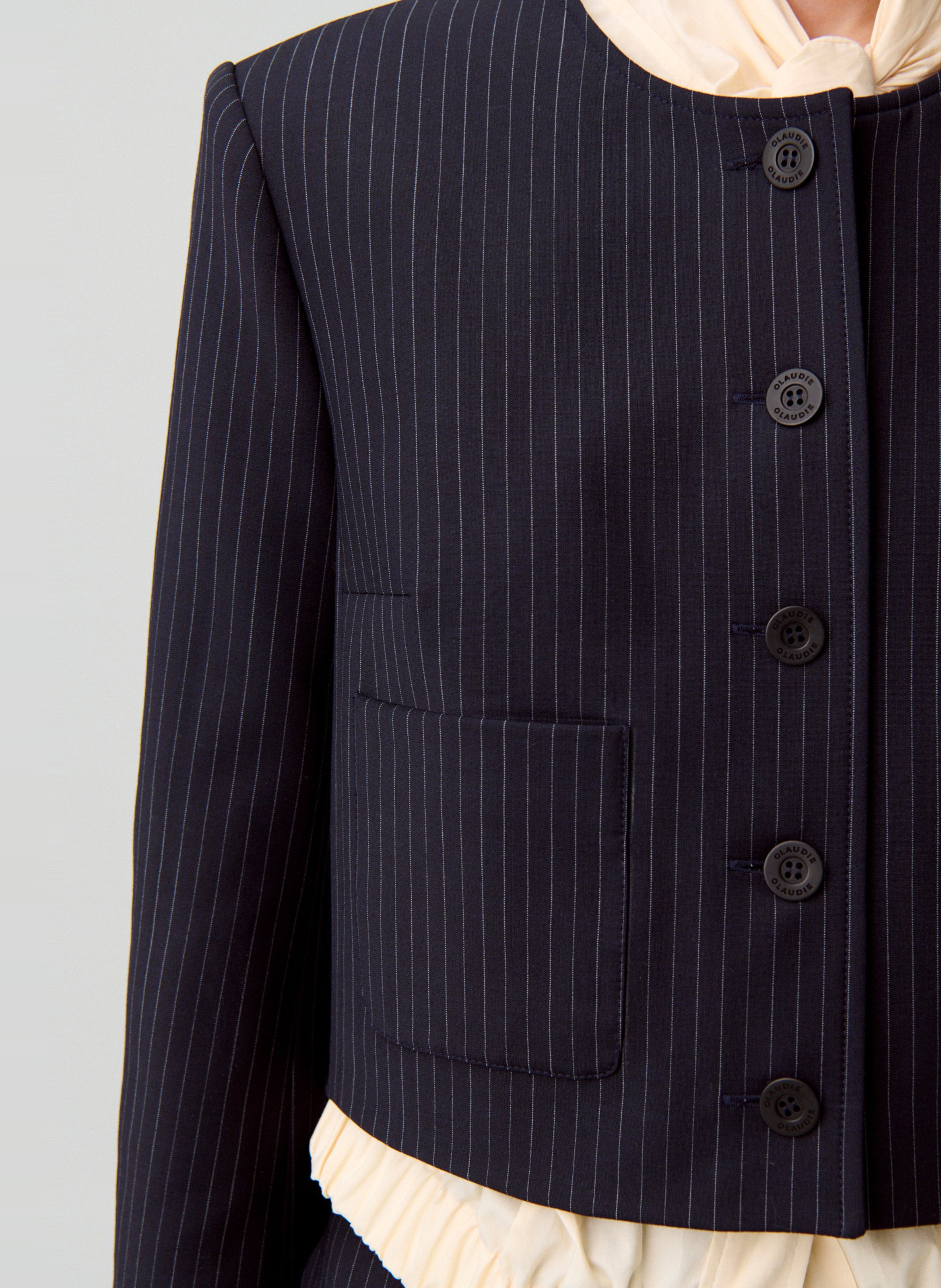 Short straight wool blend jacket CLAUDIE PIERLOT Multicolored