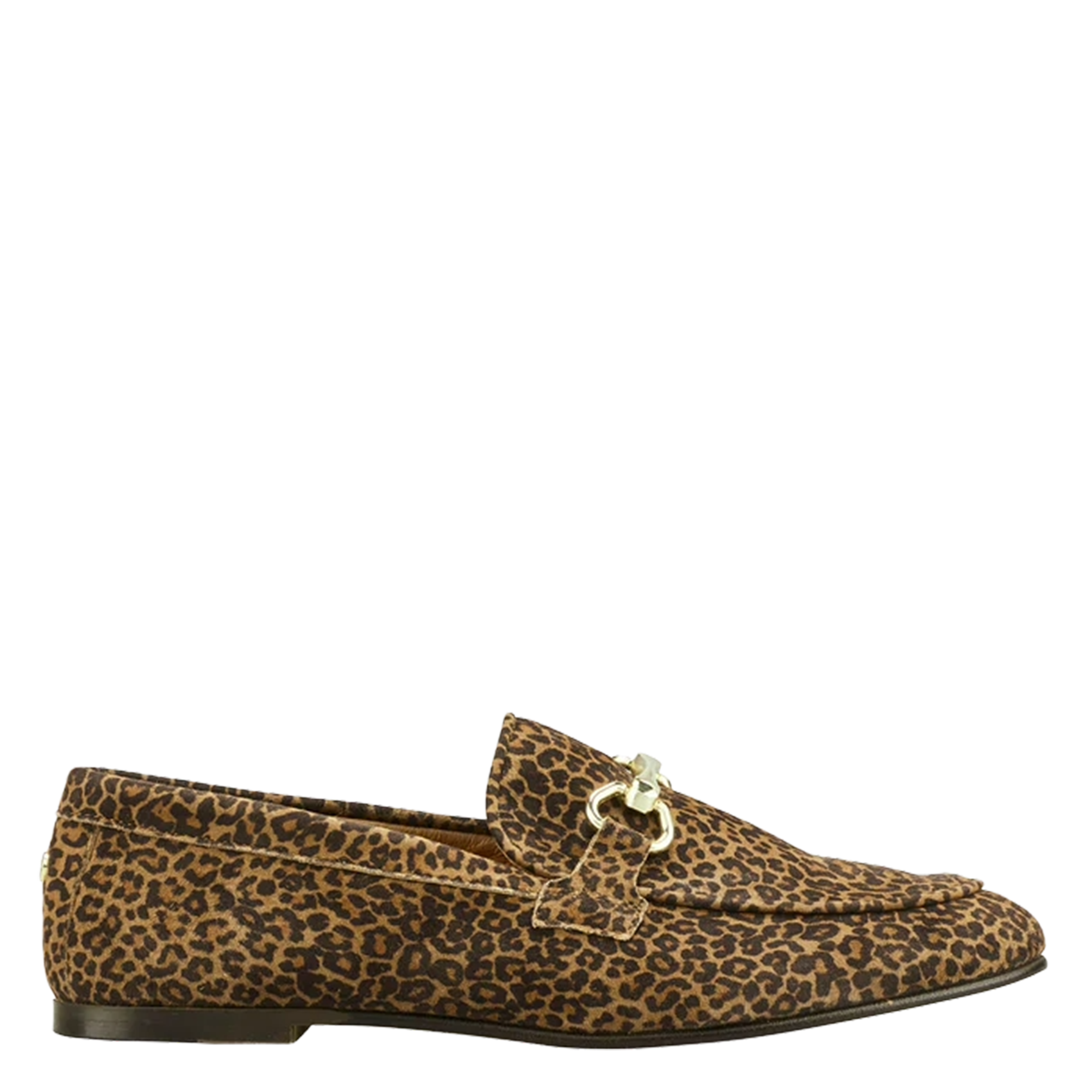 Leopard print leather ballerina flats COSMOPARIS Beige