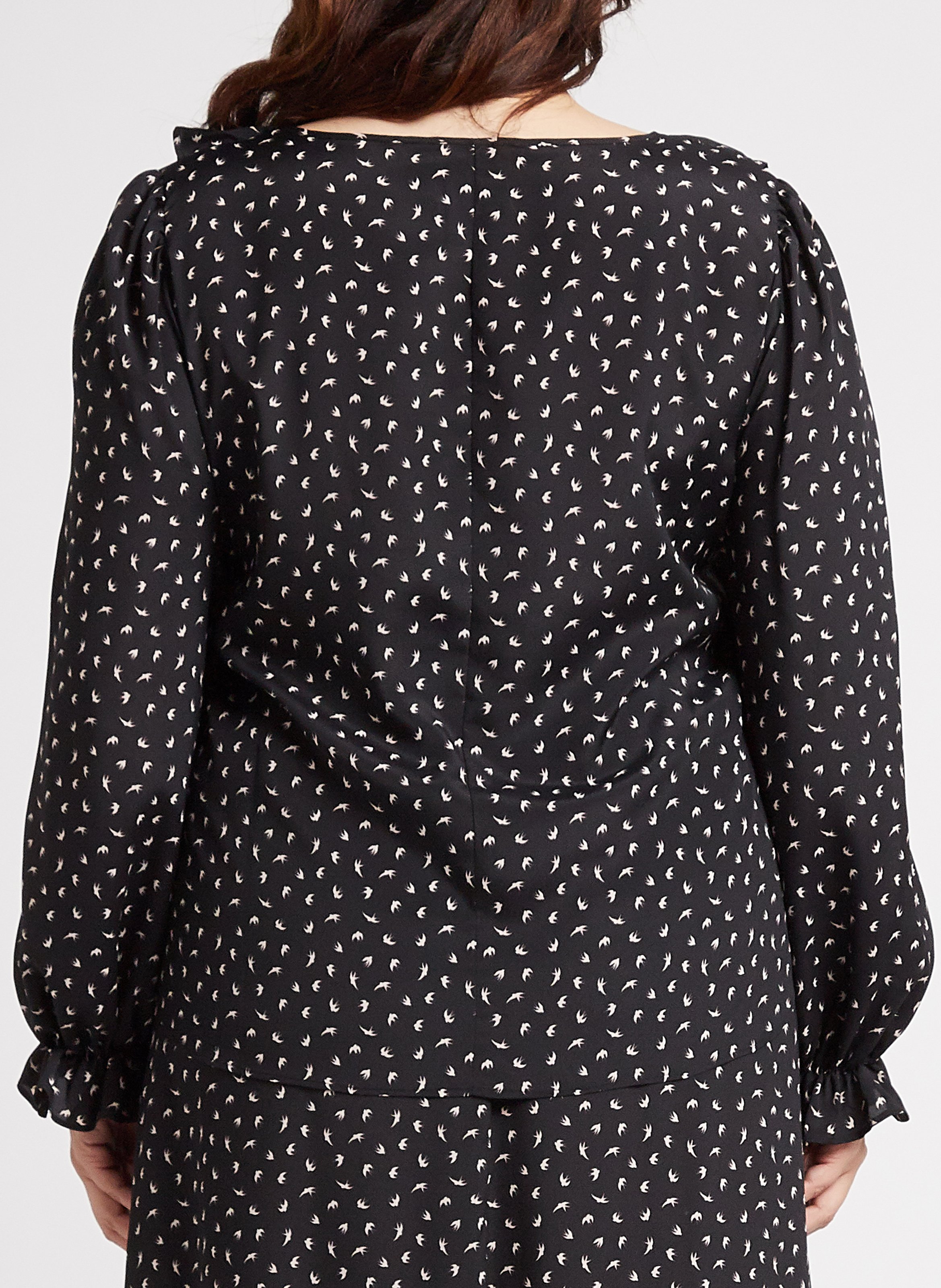 Blouse col V volantée PERSONA by Marina Rinaldi Noir