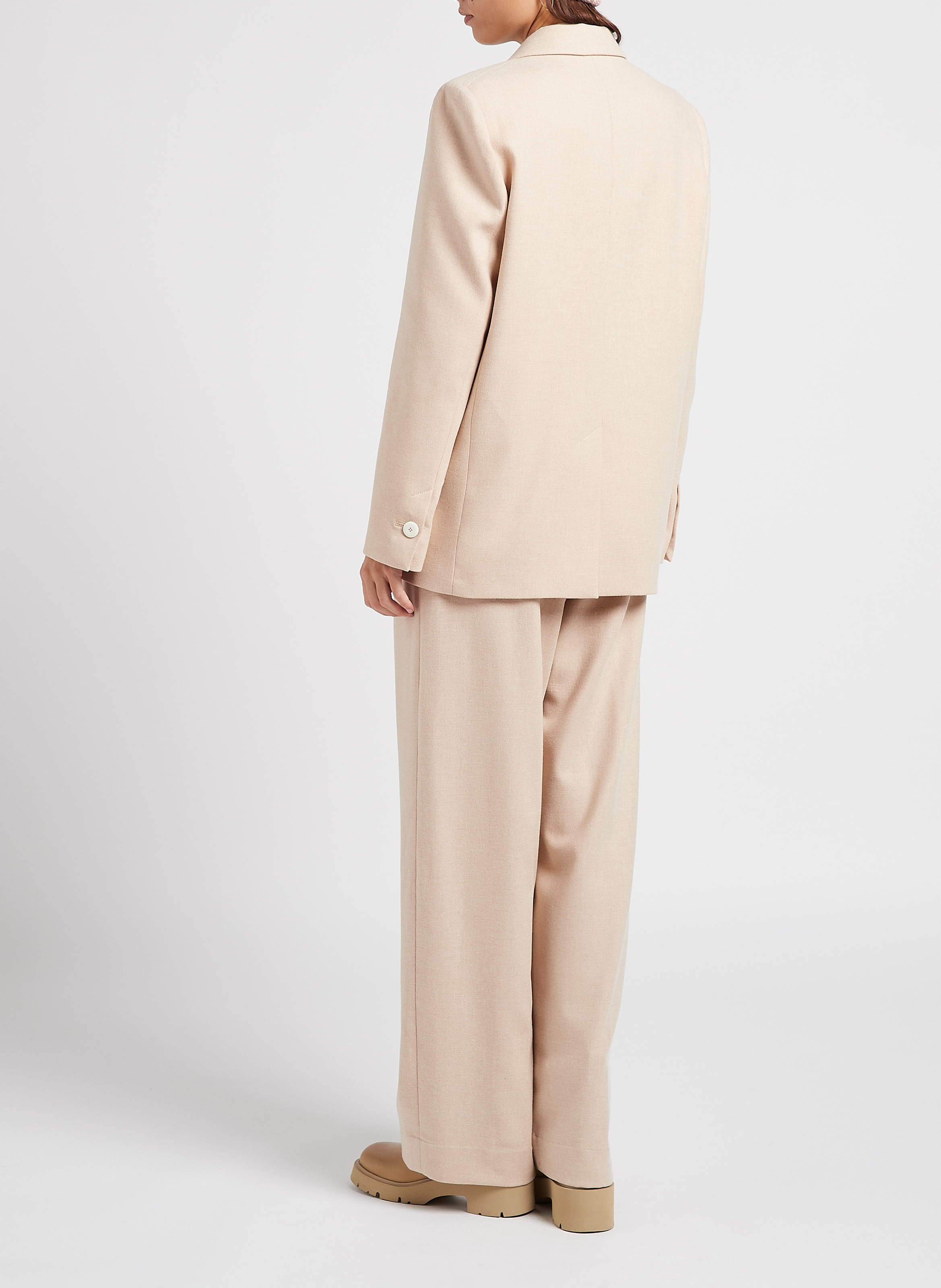 Straight-cut jacket with tailored collar POMANDERE Beige