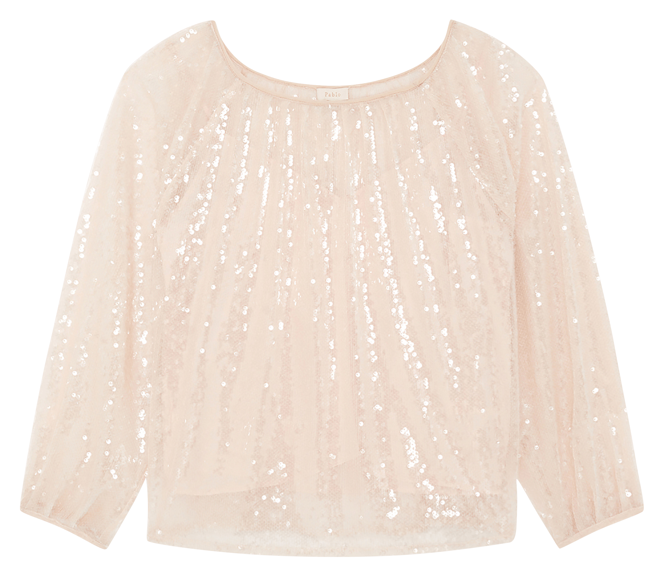 Rundhals-Top mit Pailletten PABLO Rot