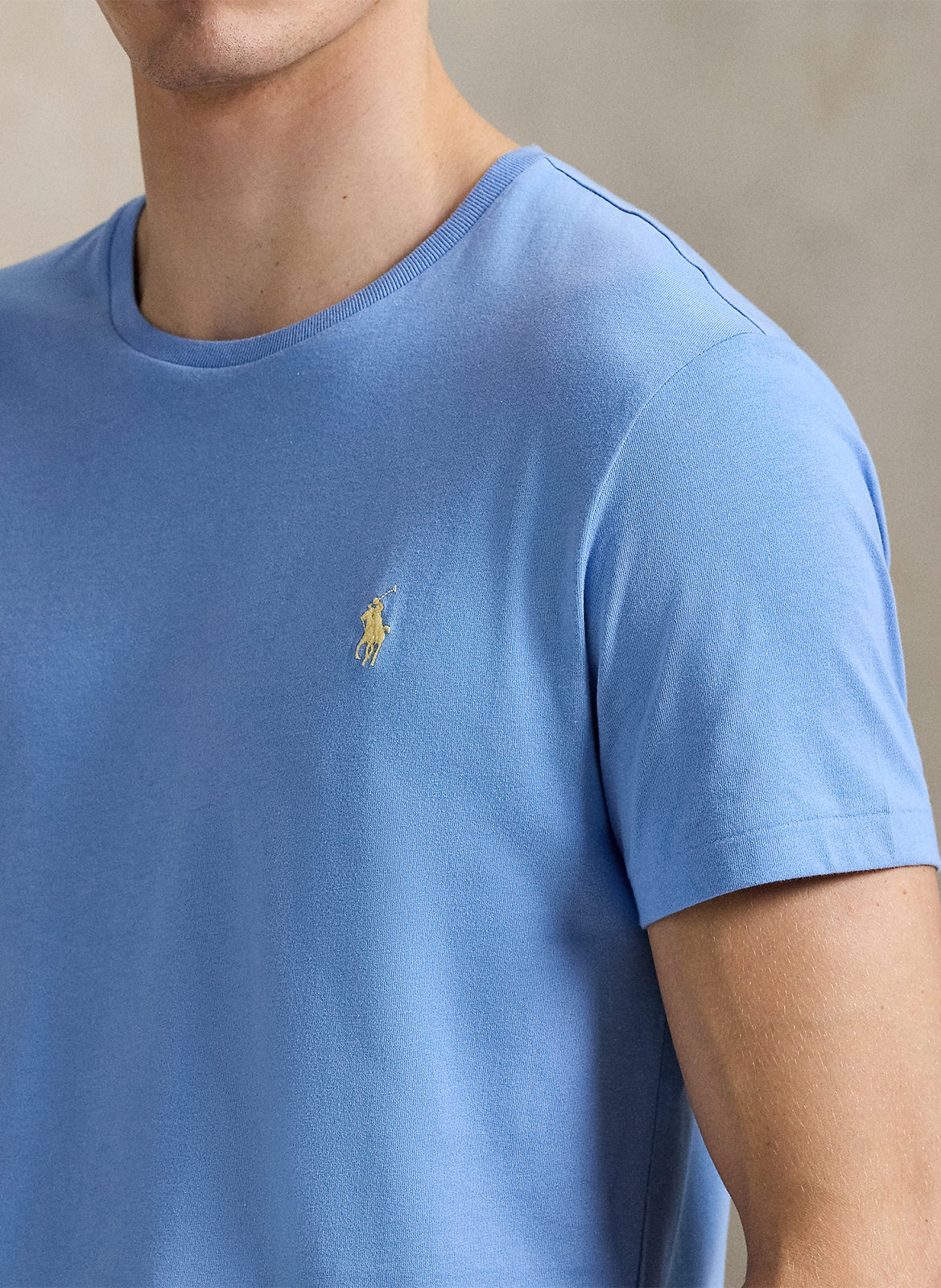 Tee-shirt col rond slim-fit en coton POLO RALPH LAUREN Bleu