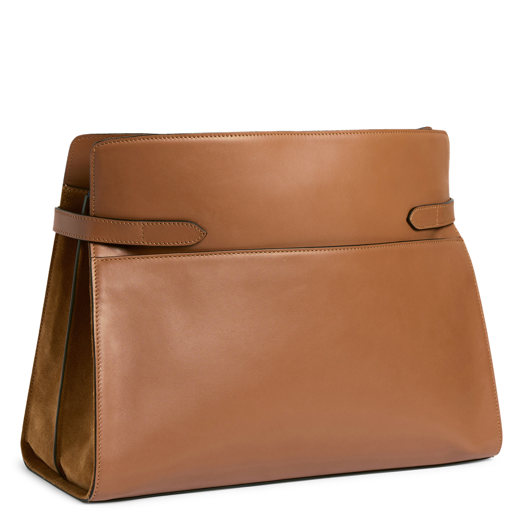 Große einfarbige Ledertasche LE TANNEUR Braun