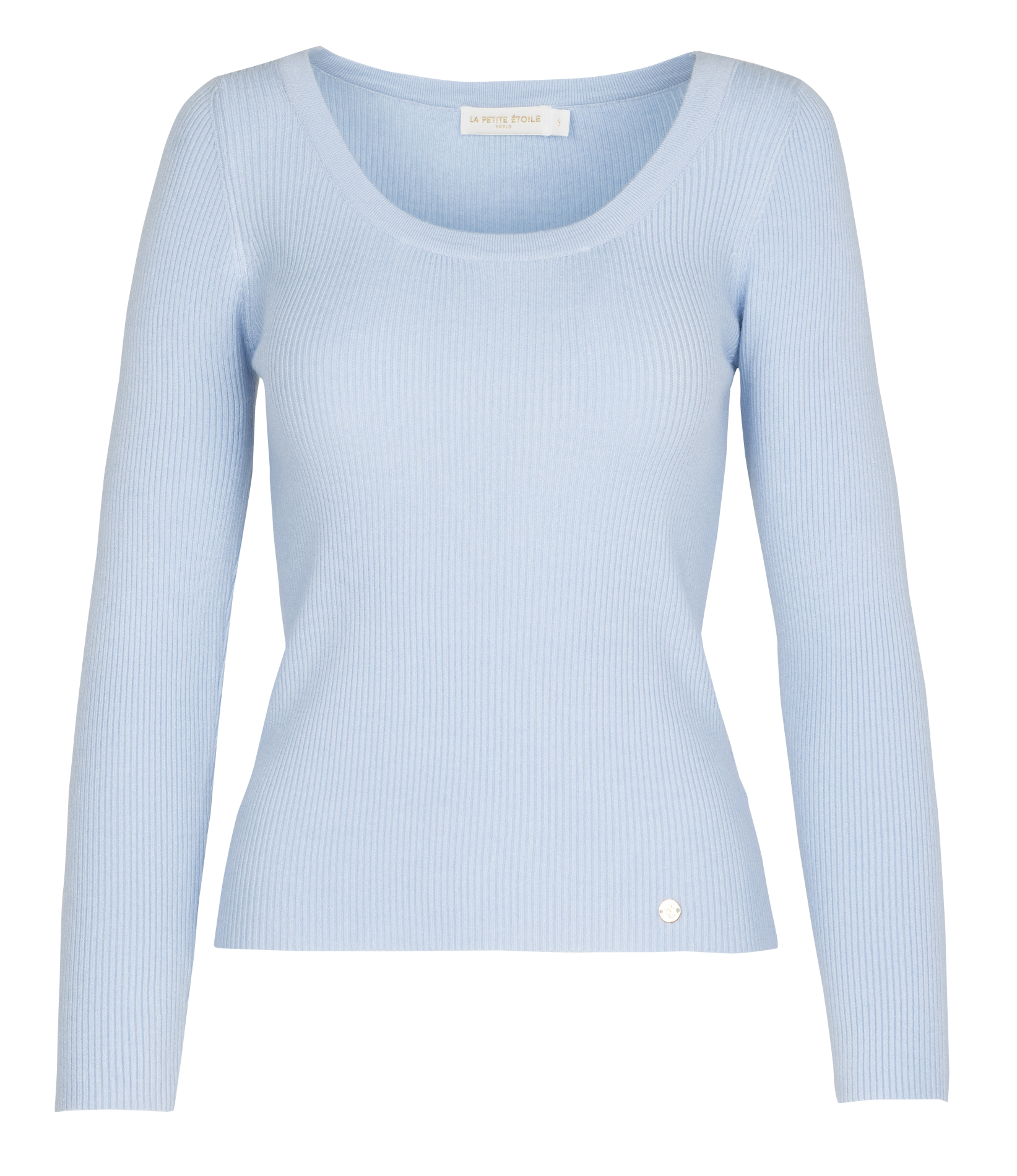 Pull en maille côtelé ajusté LA PETITE ETOILE Bleu