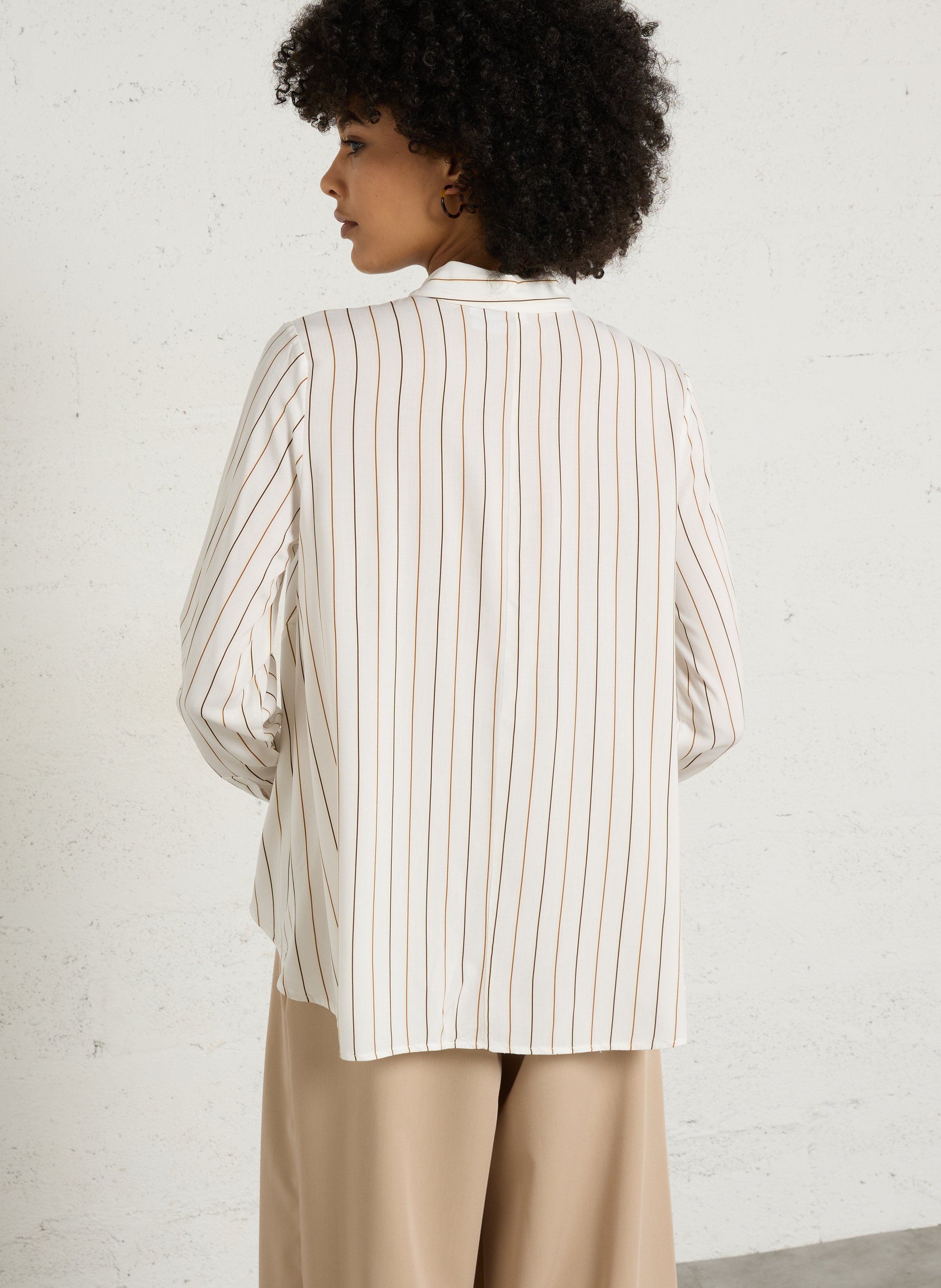 Flared shirt with classic striped collar IMPERIAL Beige