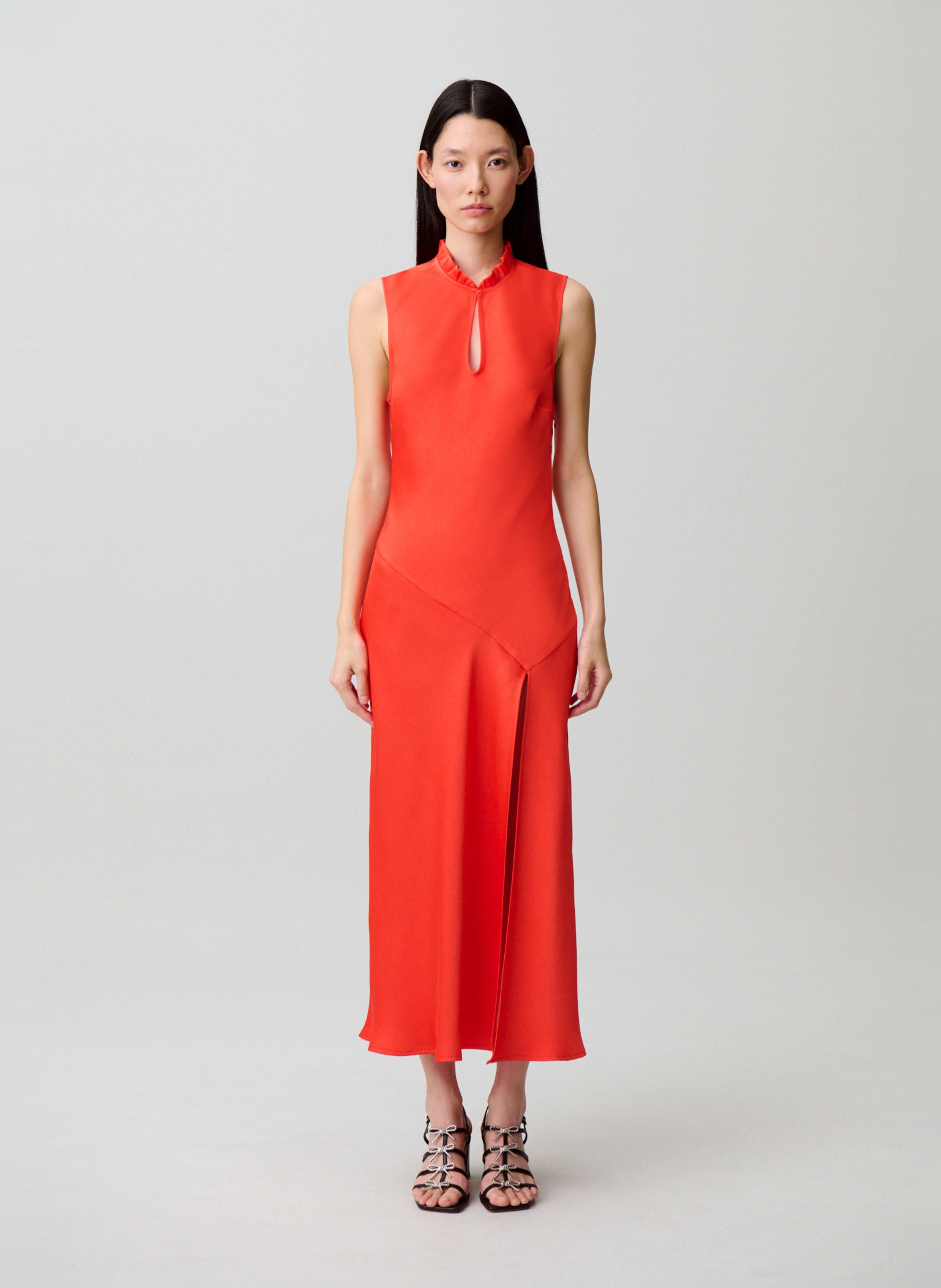 Robe midi évasée fluide CLAUDIE PIERLOT Orange