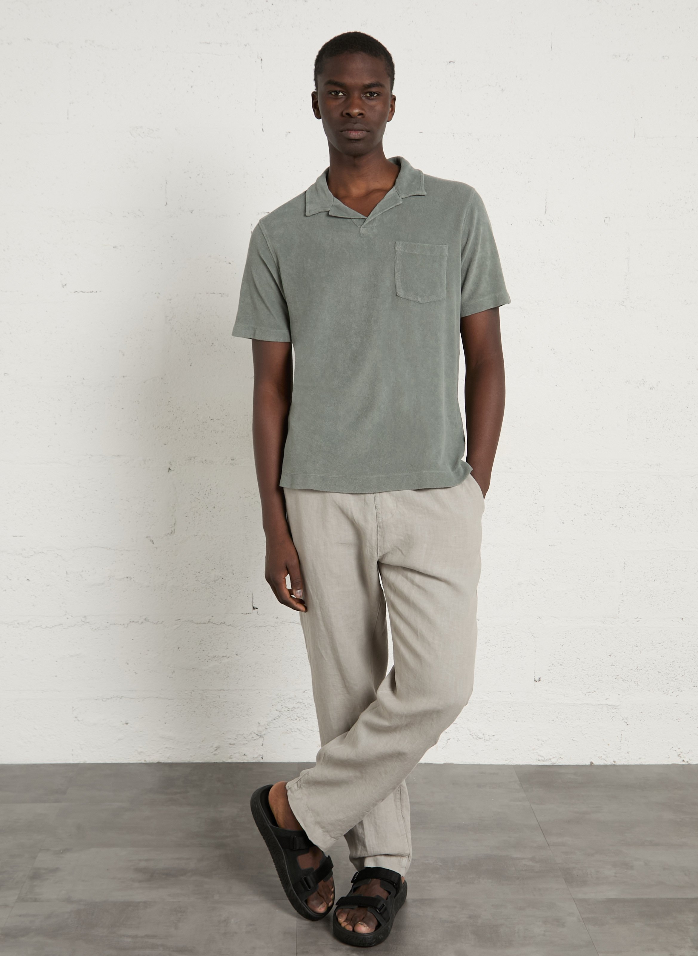 Rechte katoenen polo HARTFORD Kaki