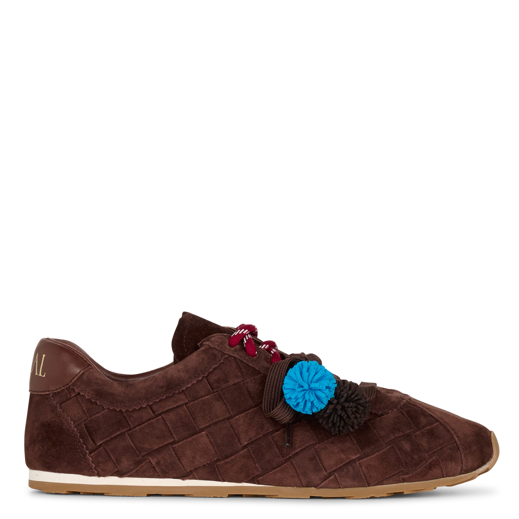 Baskets basses en cuir velours TORAL Rouge