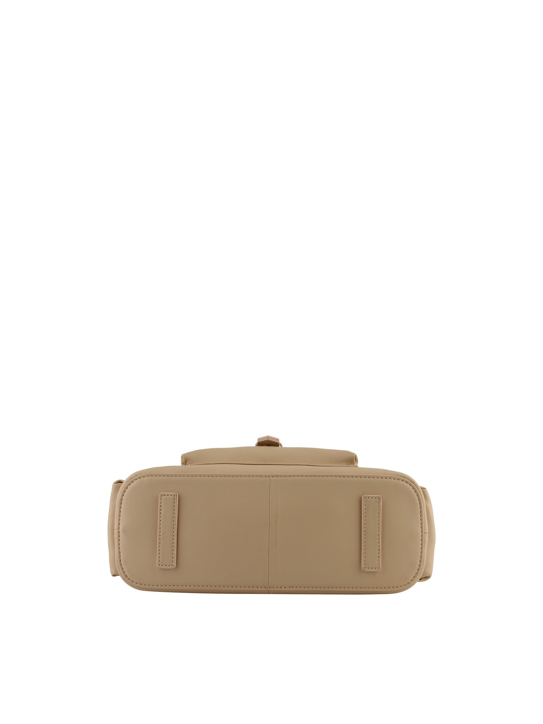 Calfskin leather shoulder bag POURCHET Beige