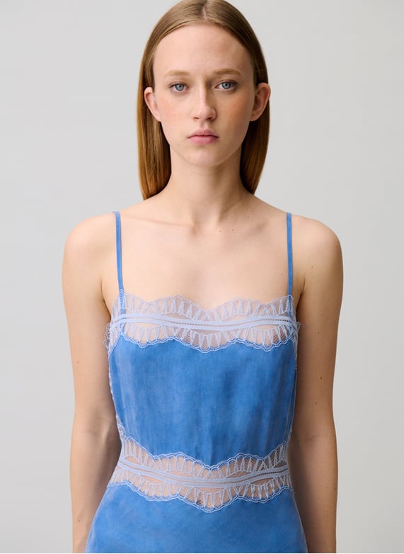 Long satin dress Blue Claudie pierlot - Women | Place des Tendances Long satin dress Blue Claudie pierlot - Women | Place des Tendances