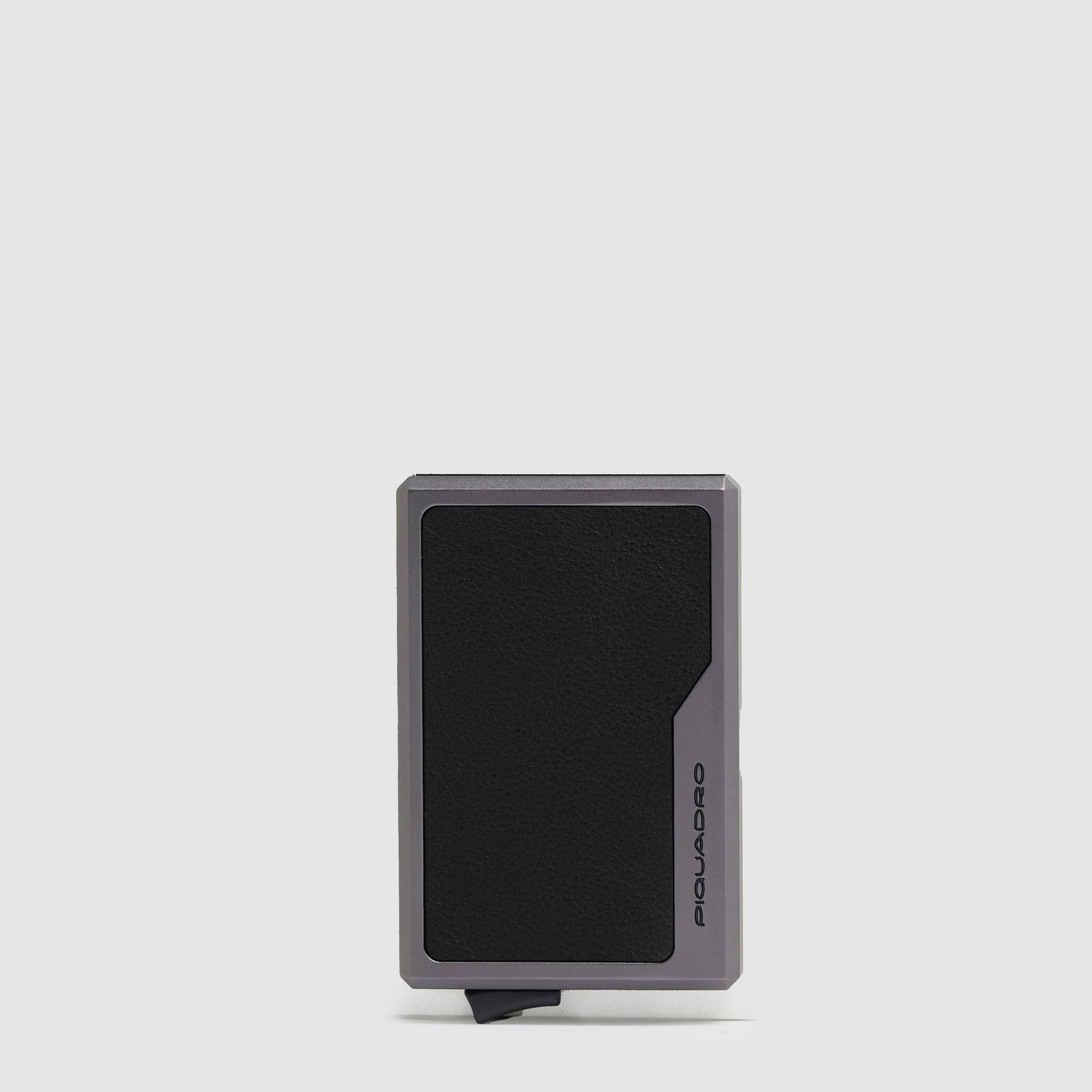 Magsafe automatic aluminum cardholder PIQUADRO Black