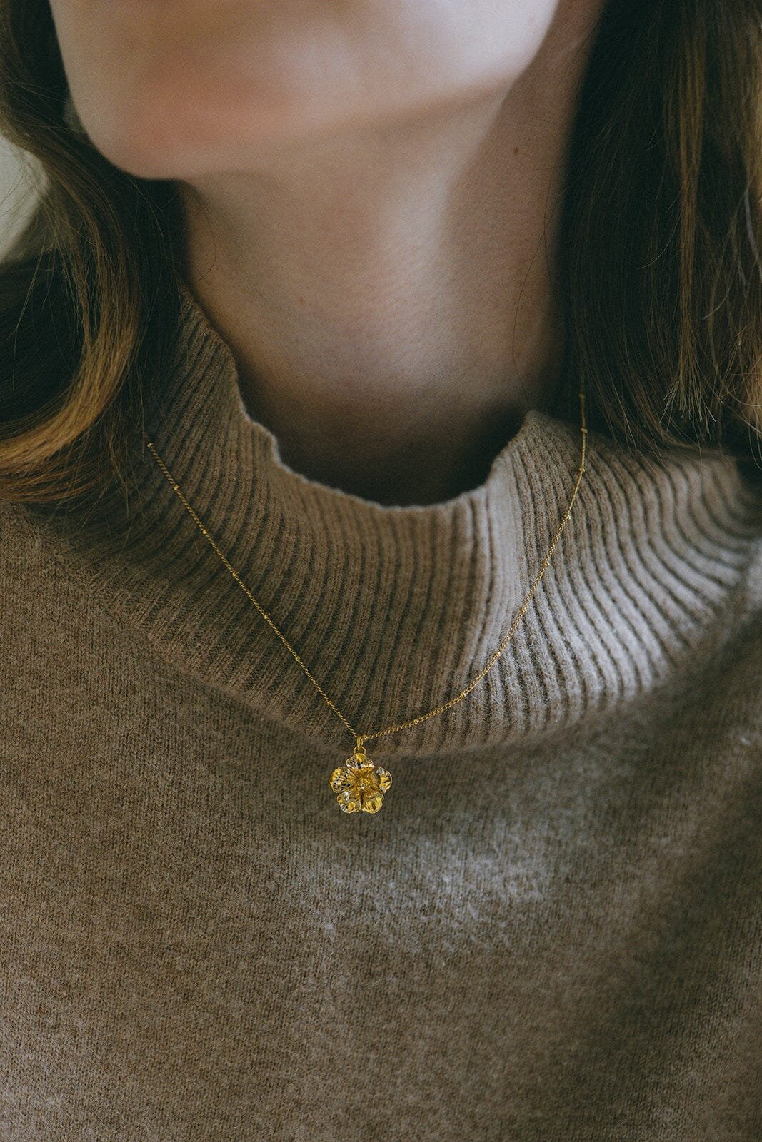 Gold-plated flower necklace MONSIEUR SIMONE Silver