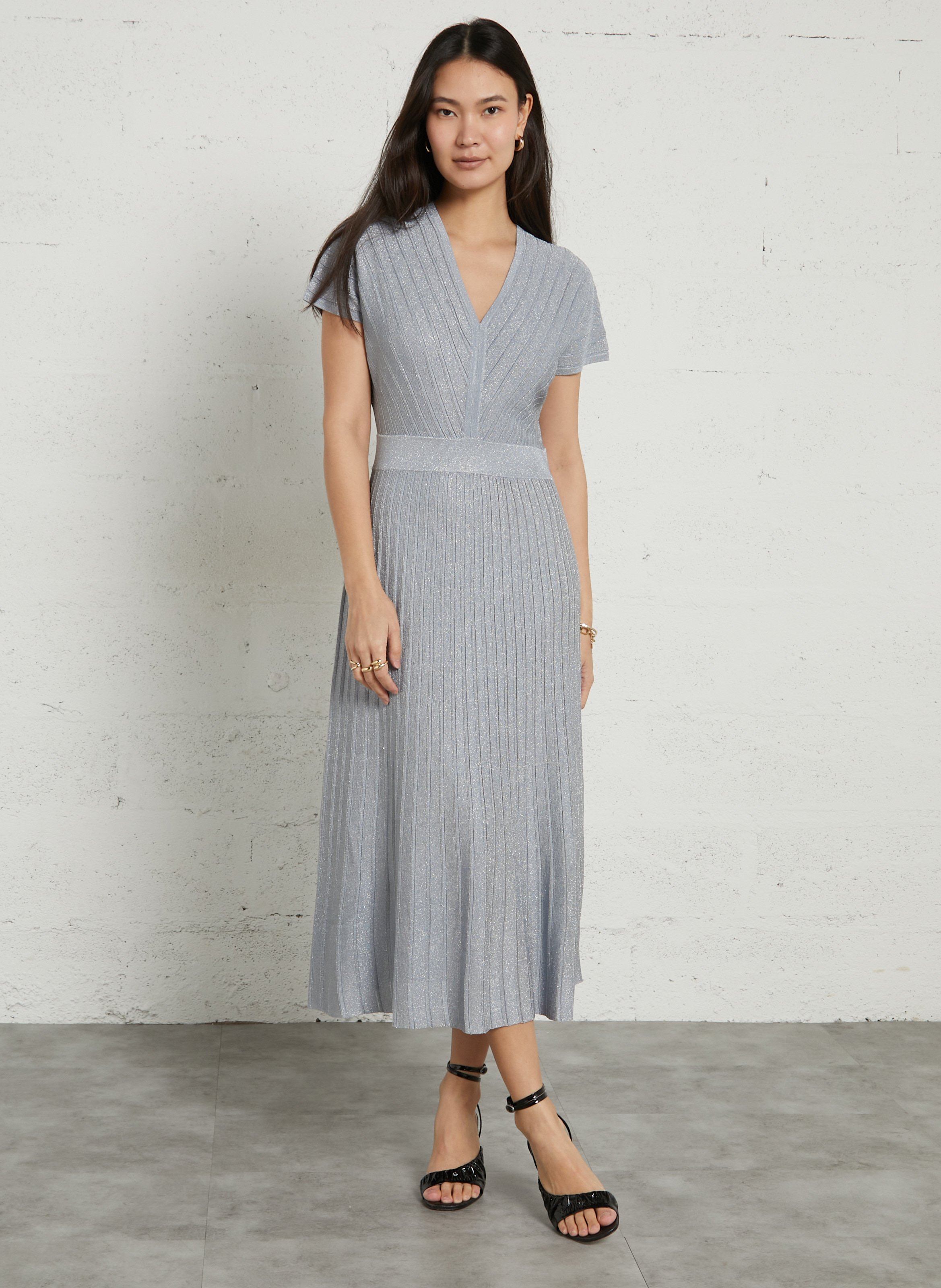 Long V-neck dress MAISON 123 Blue