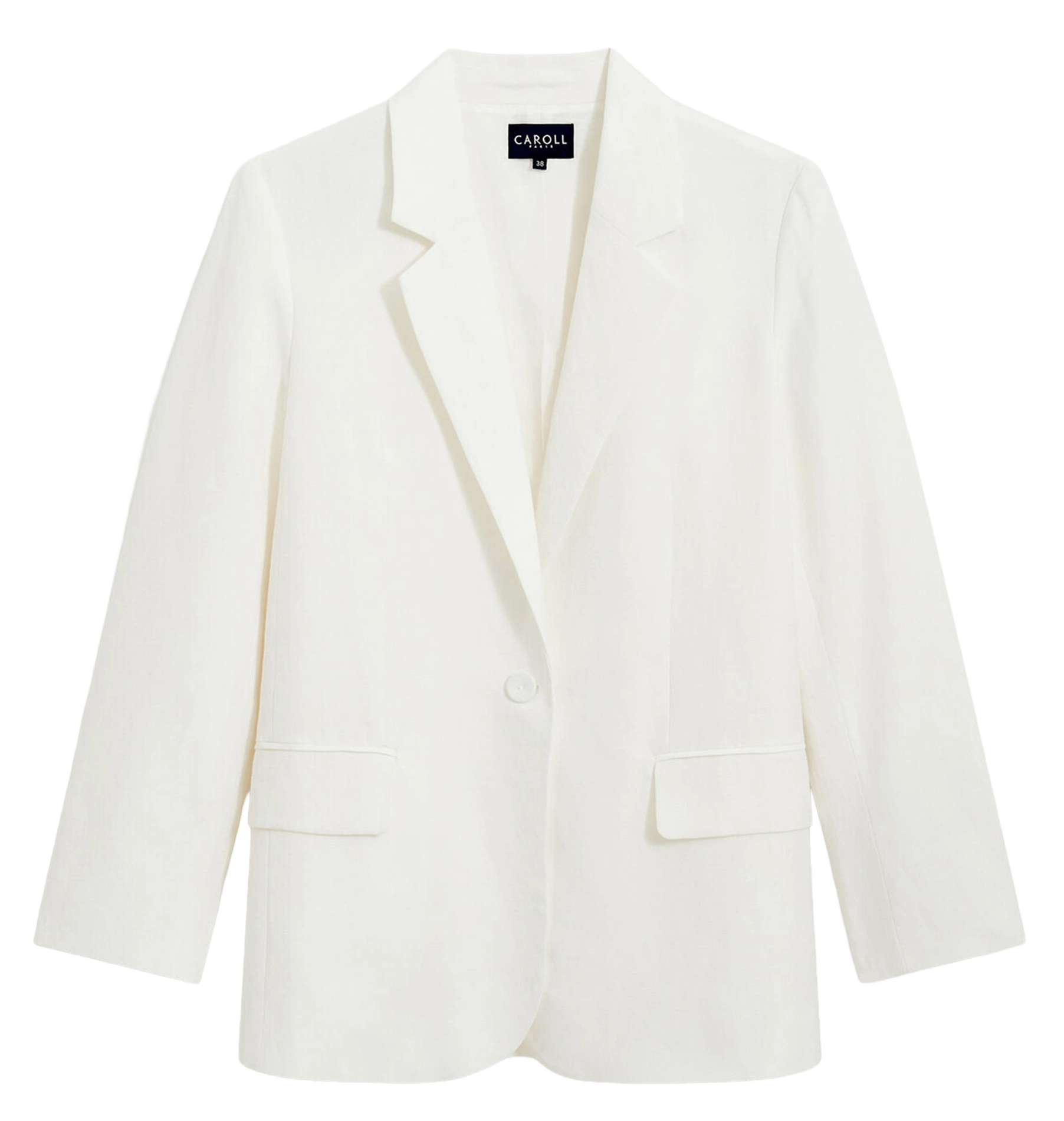 Veste de blazer ajustée en lin mélangé CAROLL Blanc