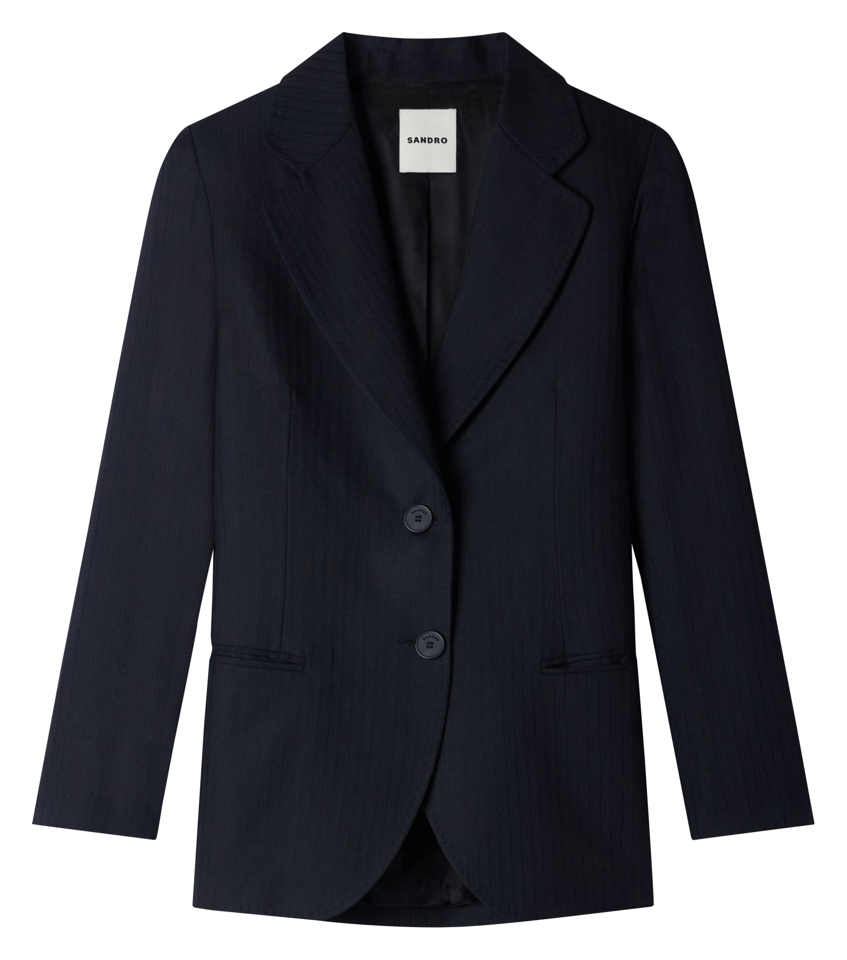 Veste de tailleur ajustée en laine mélangée SANDRO Bleu